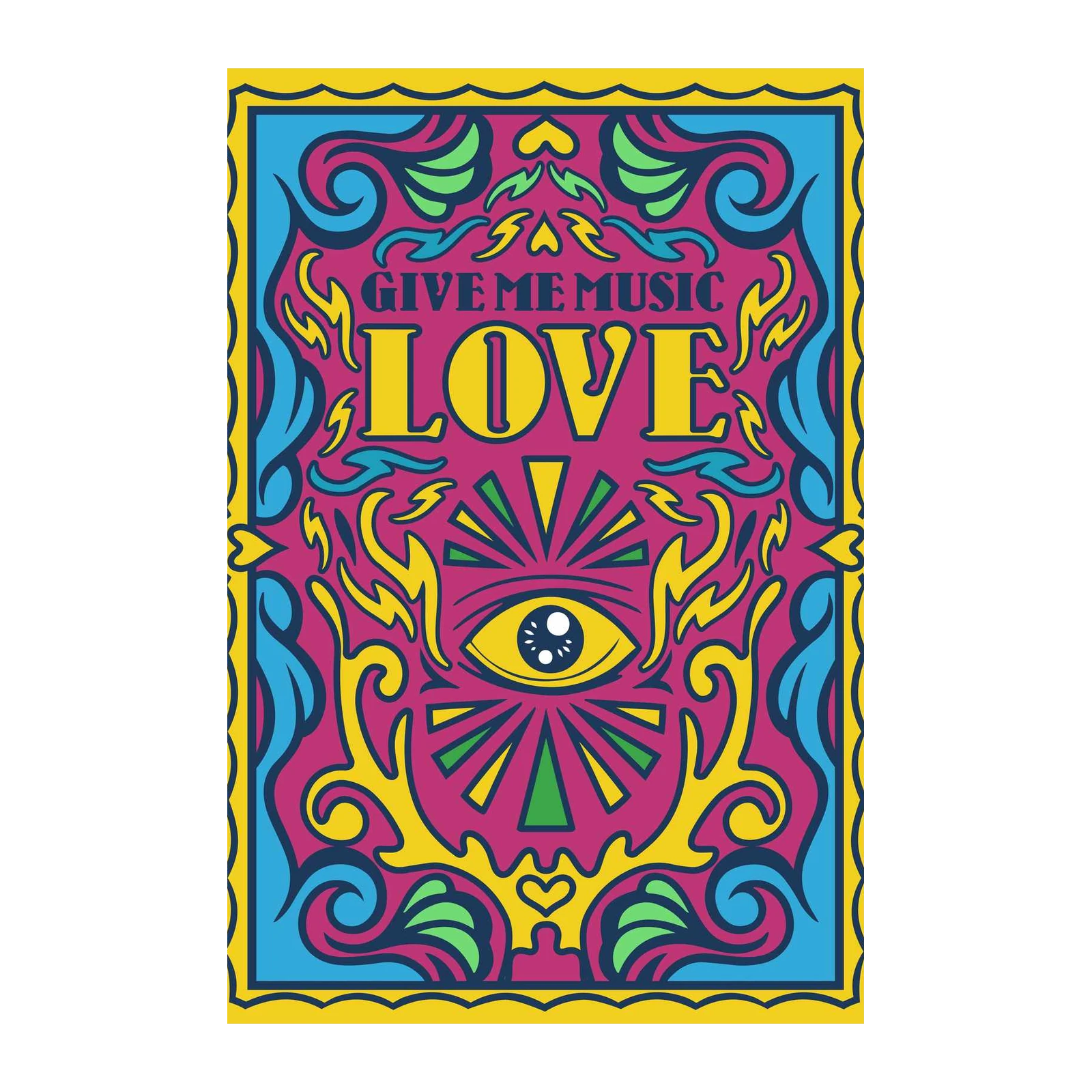 Psychedelic Love & Music Eye Wall Art
