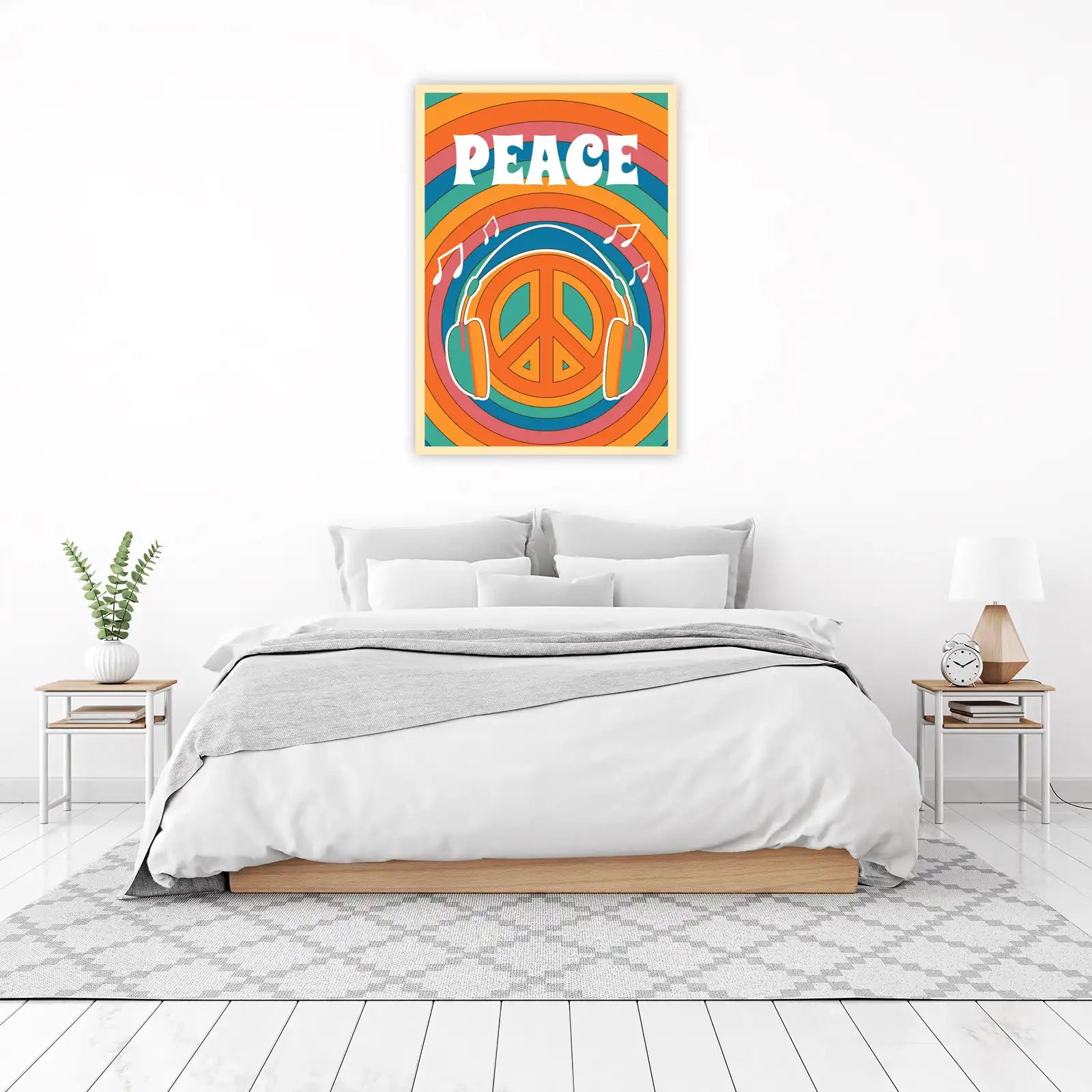 Retro Peace & Music Vibes Wall Art