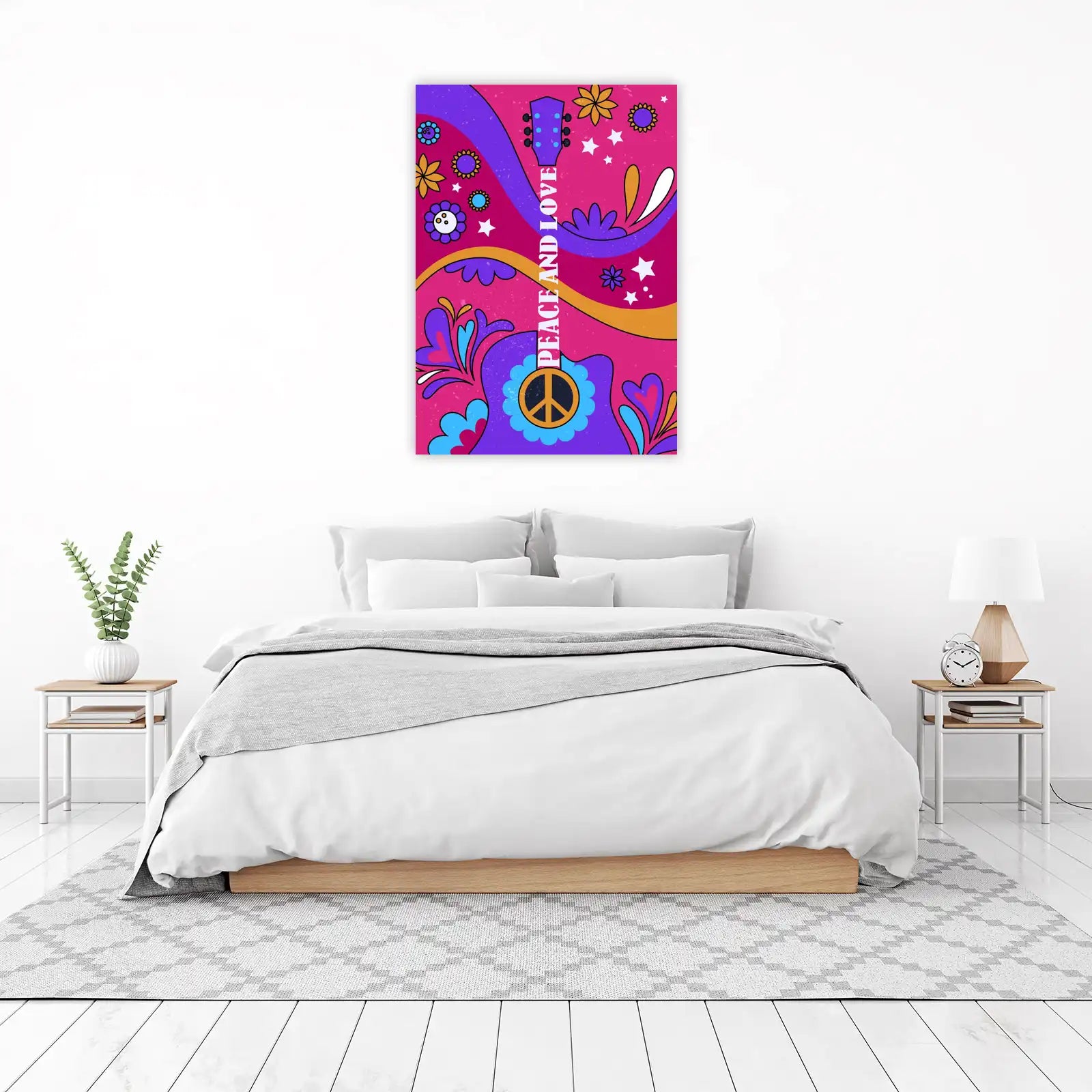 Psychedelic Peace Guitar Wall Art