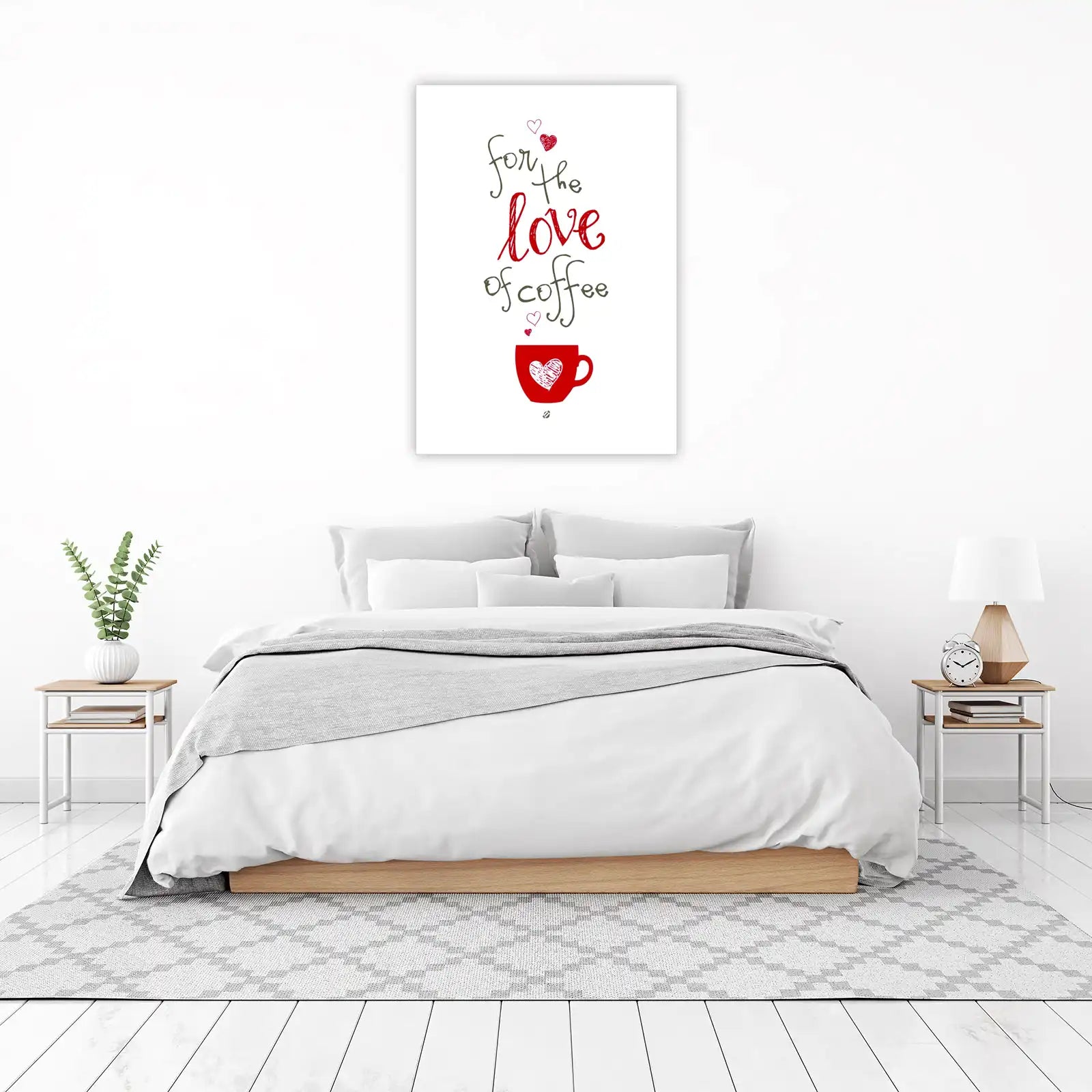 Love of Coffee Hand-Drawn Hearts Wall Art