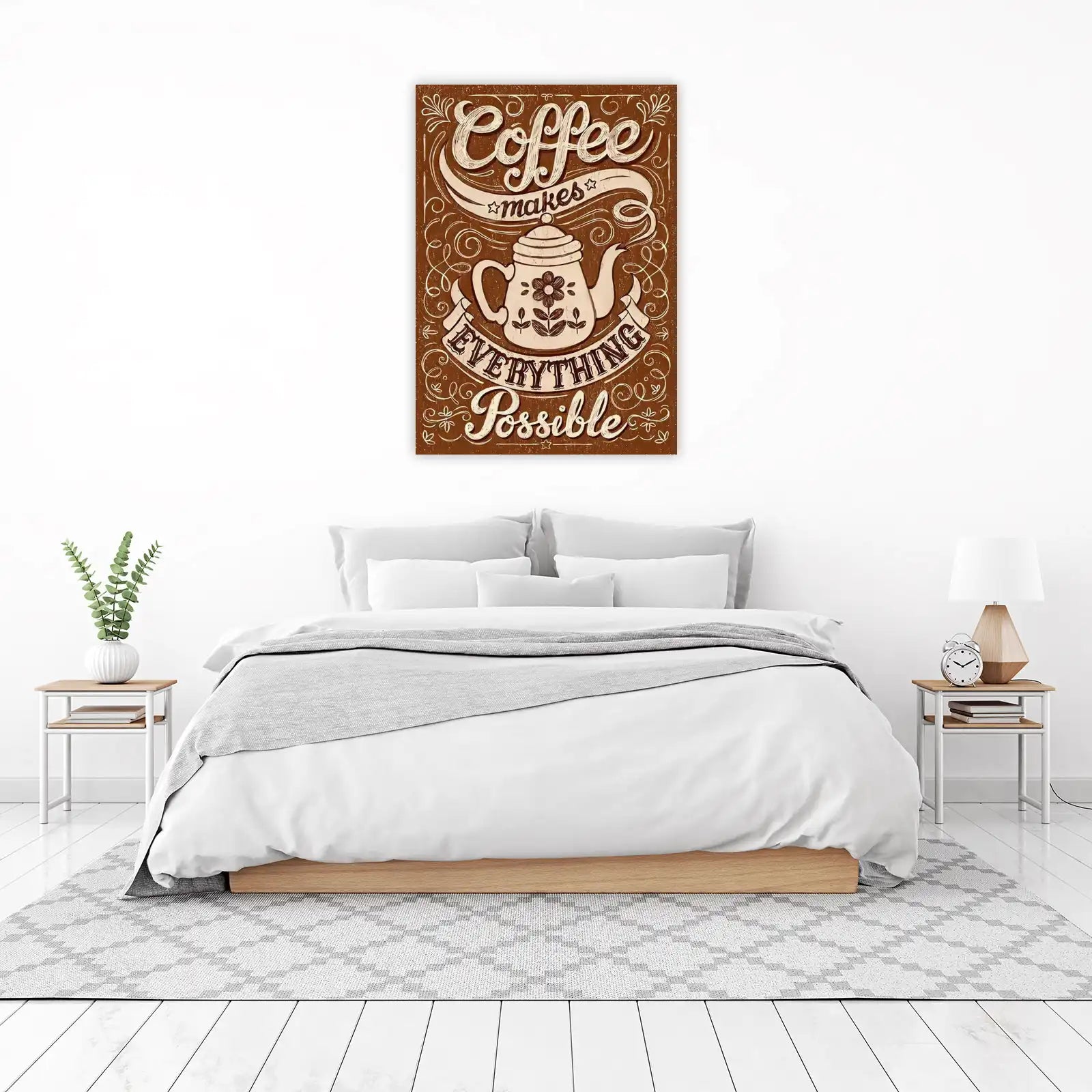 Coffee Makes Everything Possible Vintage Wall Art
