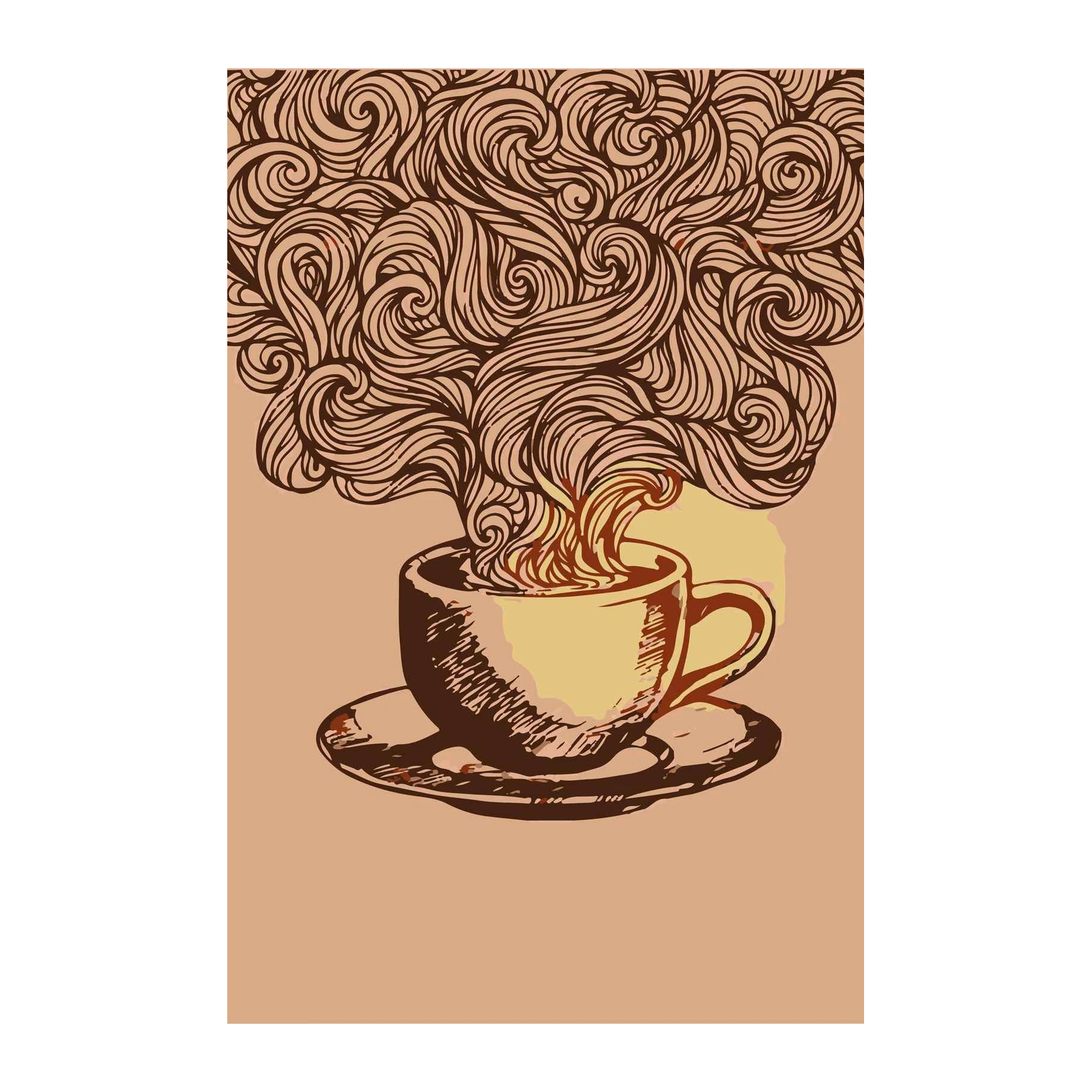 Abstract Coffee Steam Art Wall Art