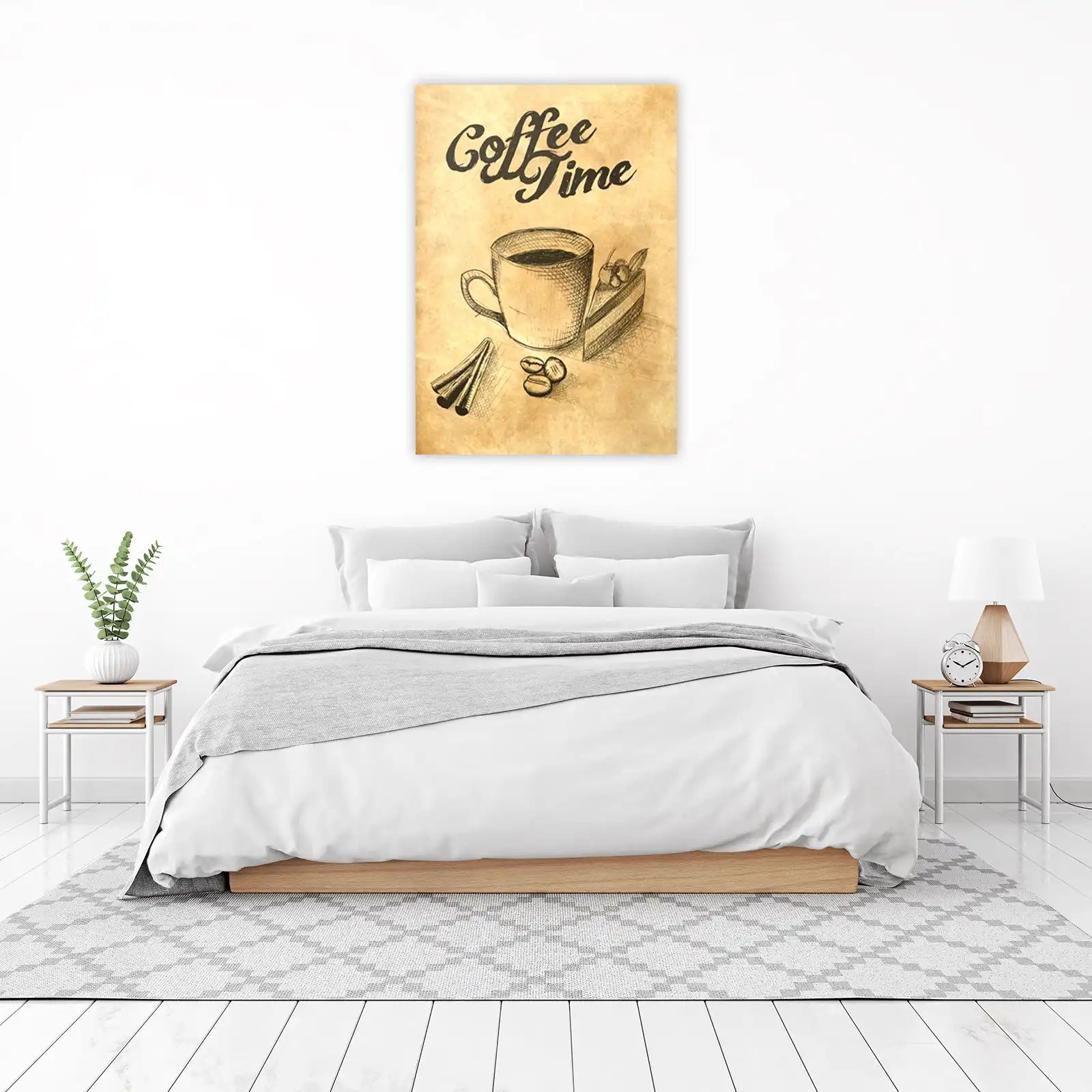 Rustic Coffee Time Sketch Wall Art