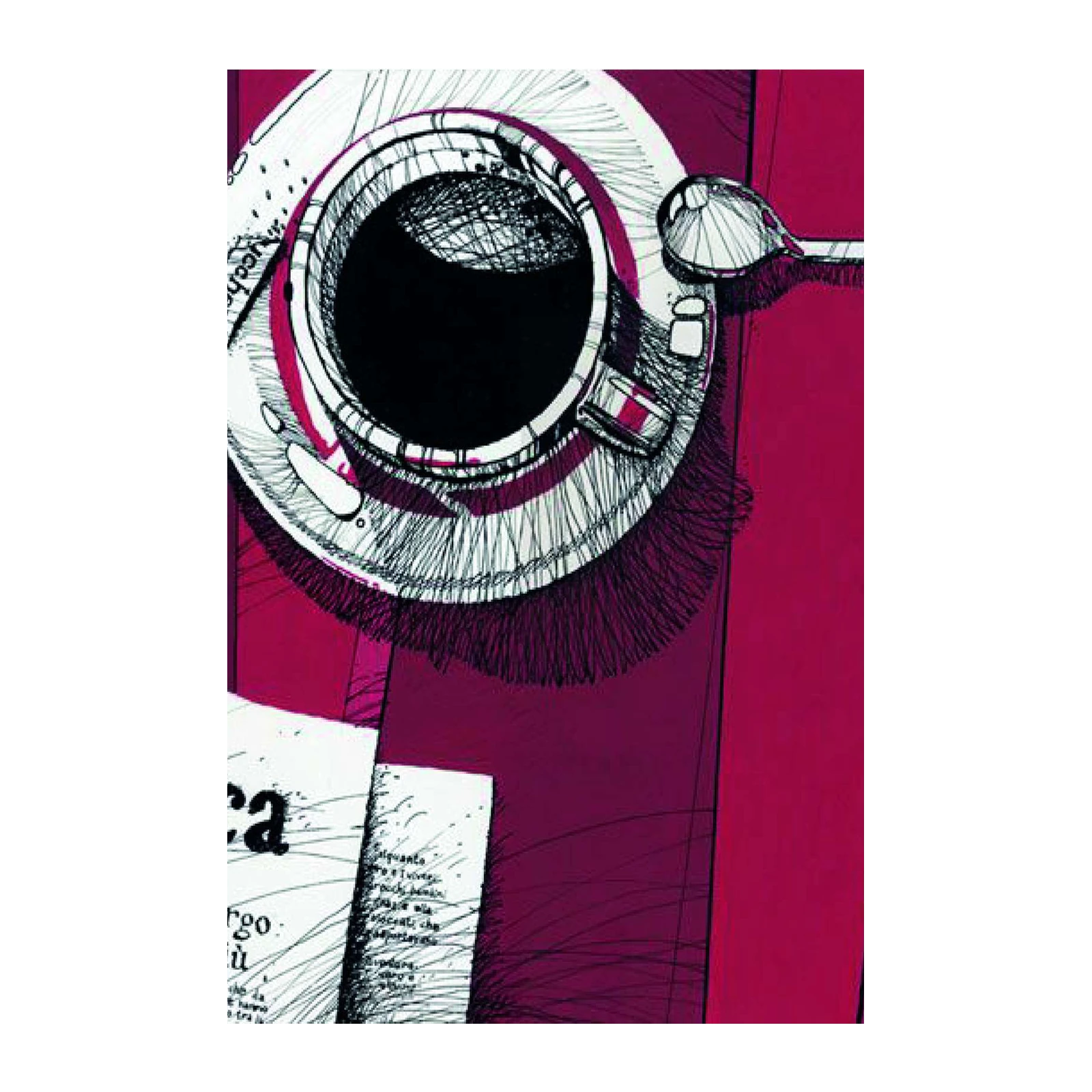 Abstract Coffee Cup Sketch Wall Art