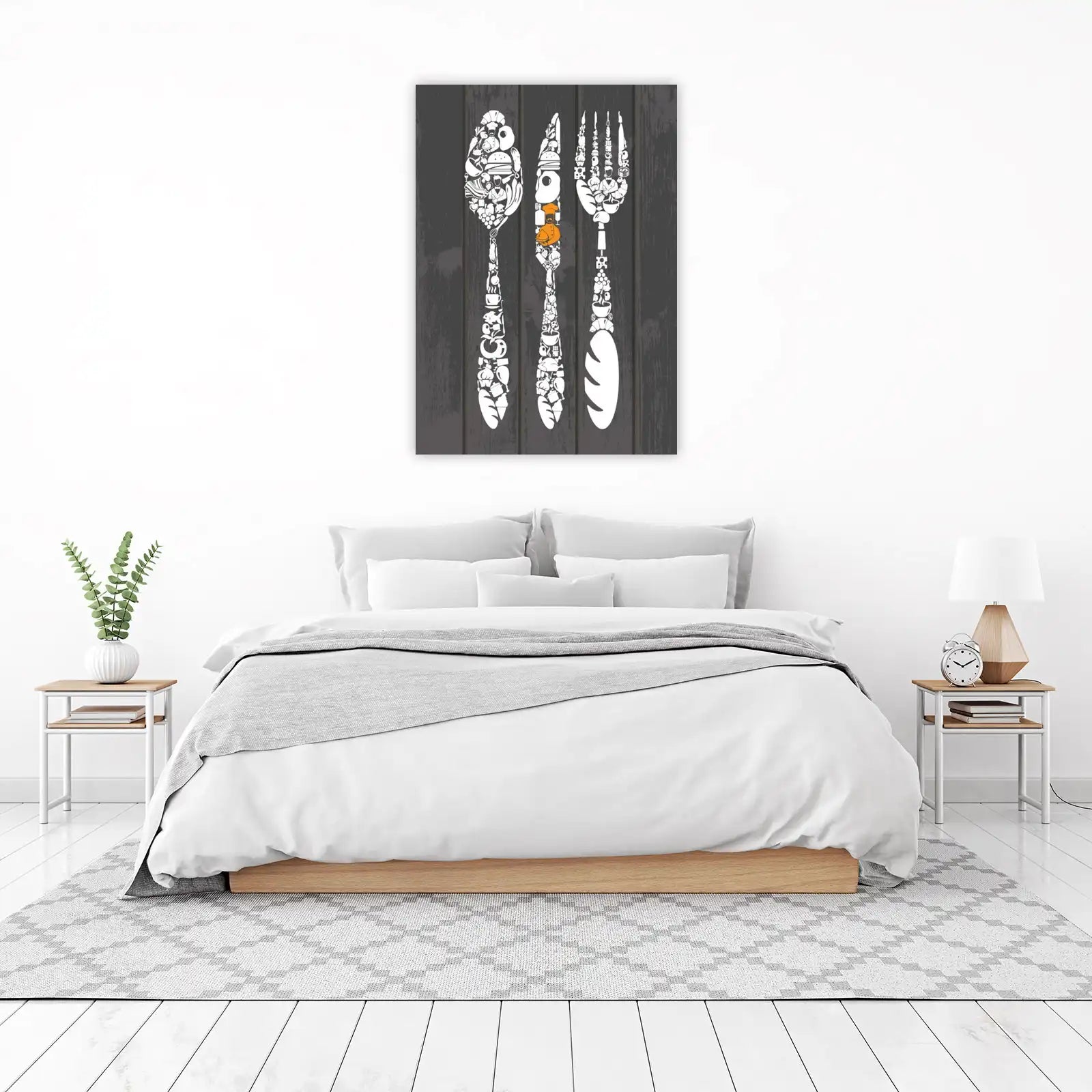 Culinary Collage Spoon, Knife, Fork Wall Art