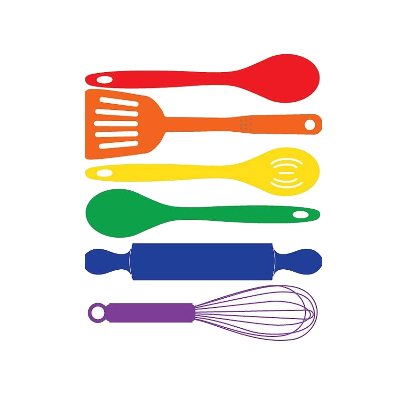 Vibrant Kitchen Utensils Wall Art