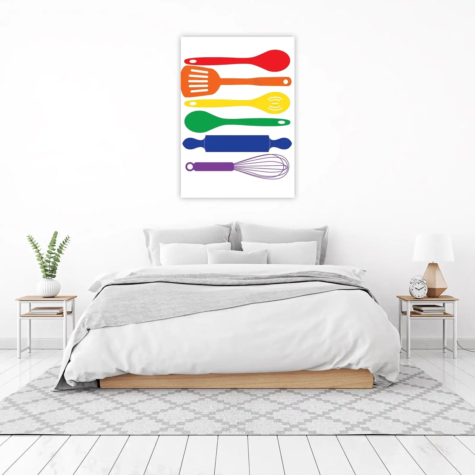 Vibrant Kitchen Utensils Wall Art