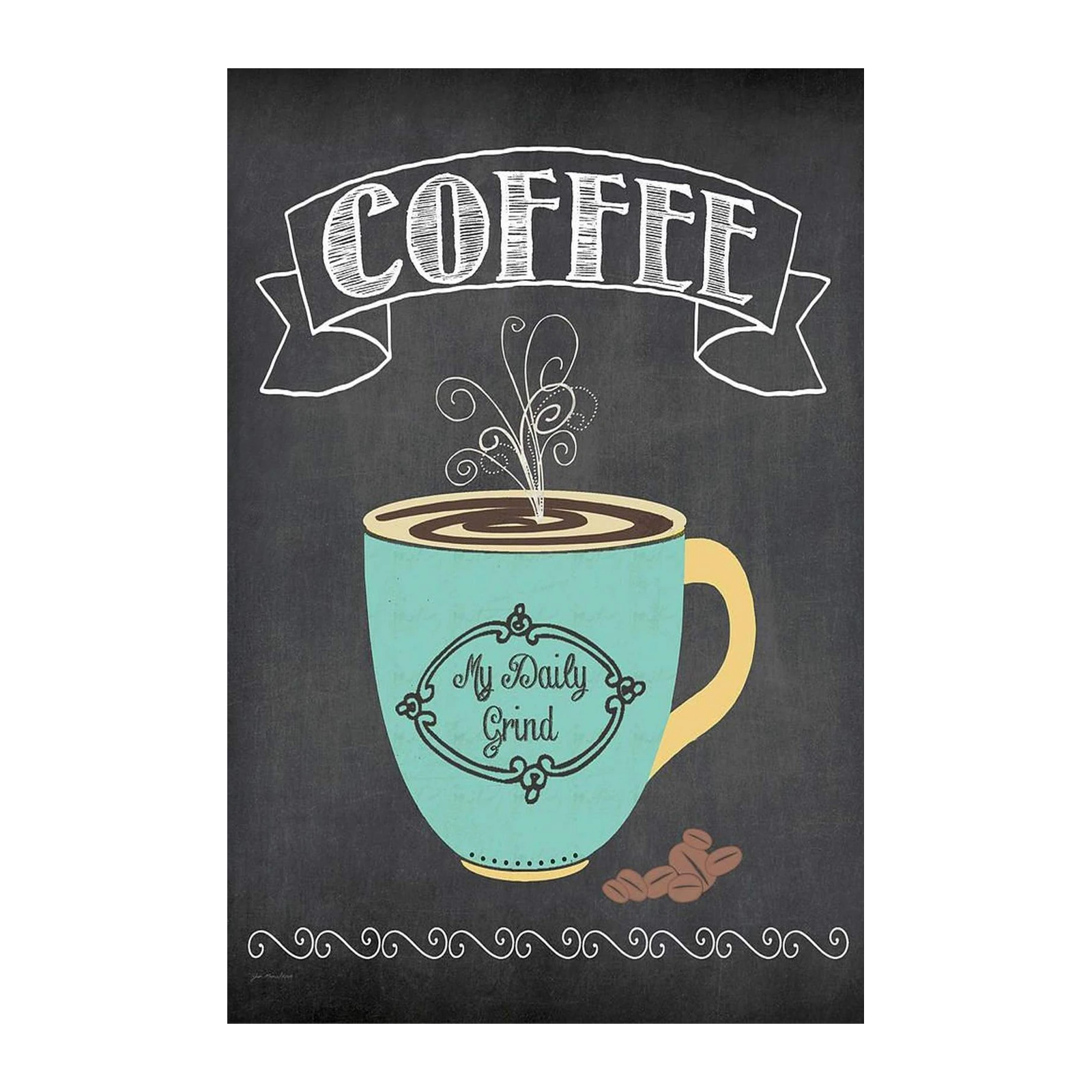 Chalkboard Coffee Mug "My Daily Grind" Wall Art