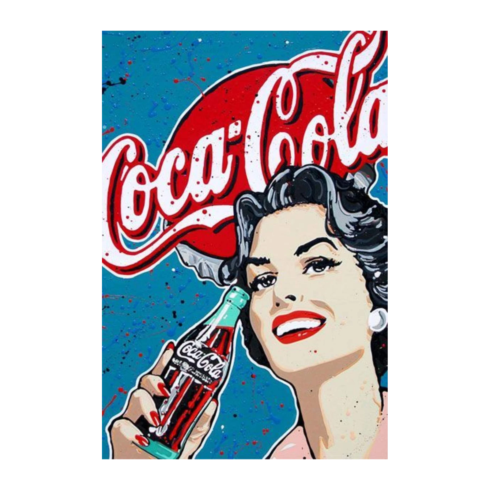 Retro Coca-Cola Pop Art Woman Wall Art