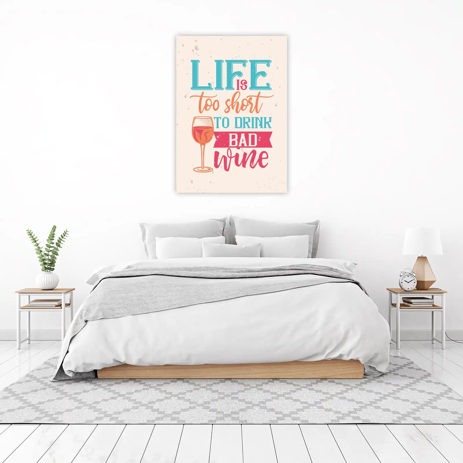 Life Is Too Short Funny Wine Quote Wall Art