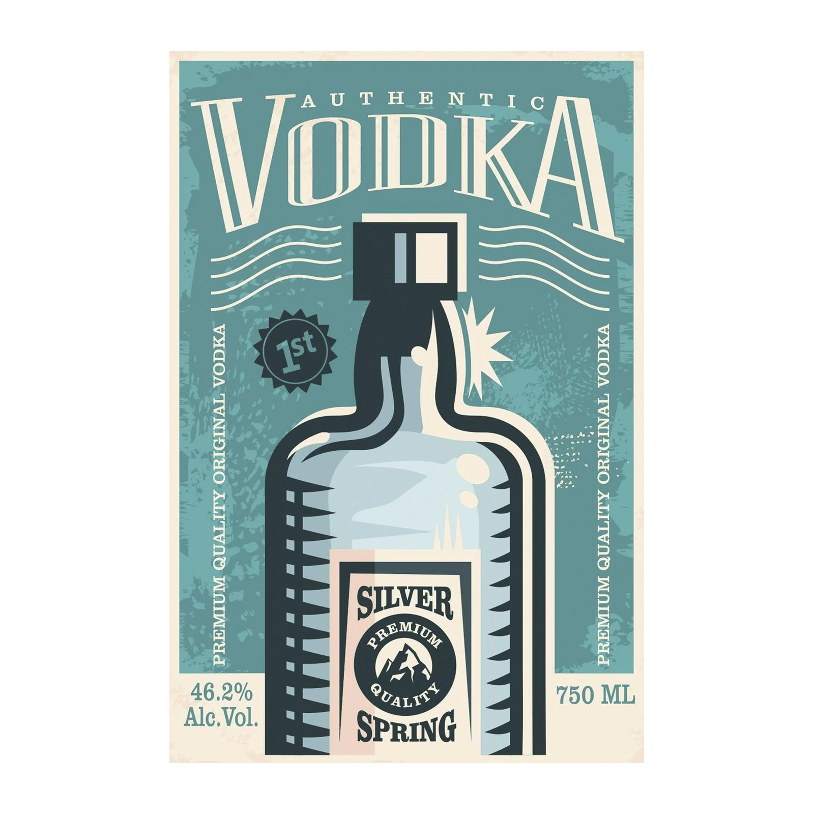 Vintage Vodka Art Retro Bar Decor Wall Art