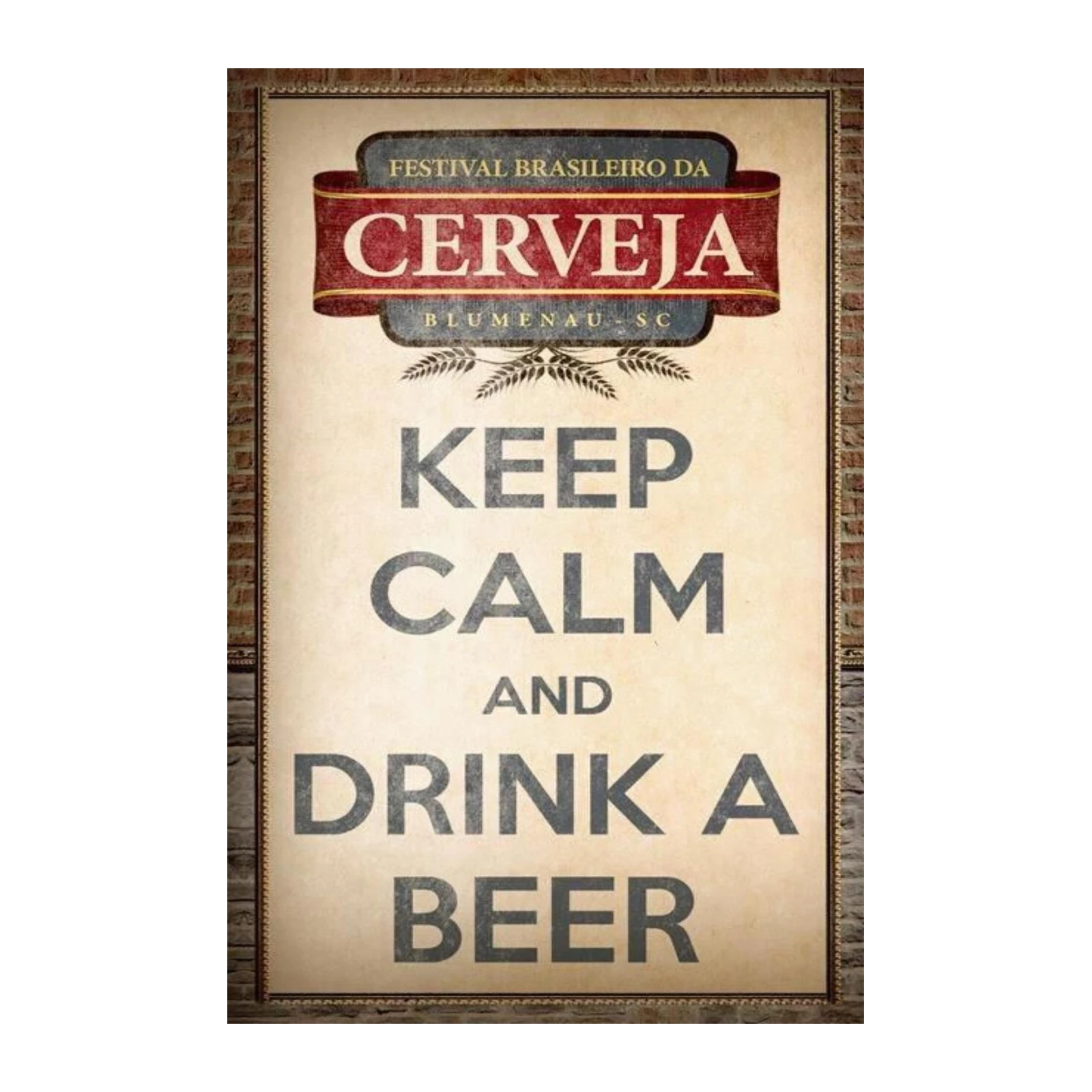 Keep Calm and Drink a Beer Vintage Wall Art