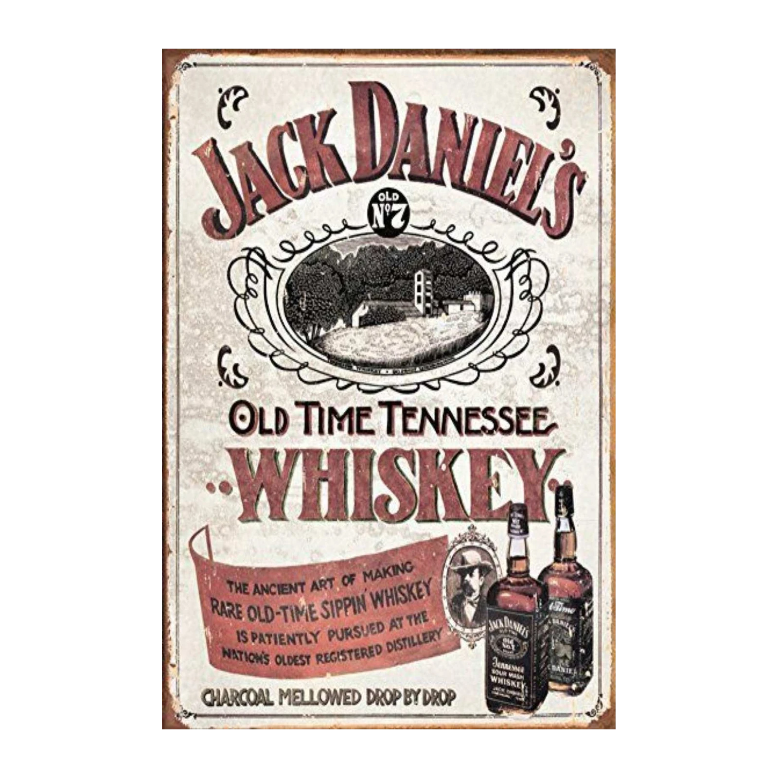 Vintage Jack Daniel's Whiskey Metal Sign Wall Art