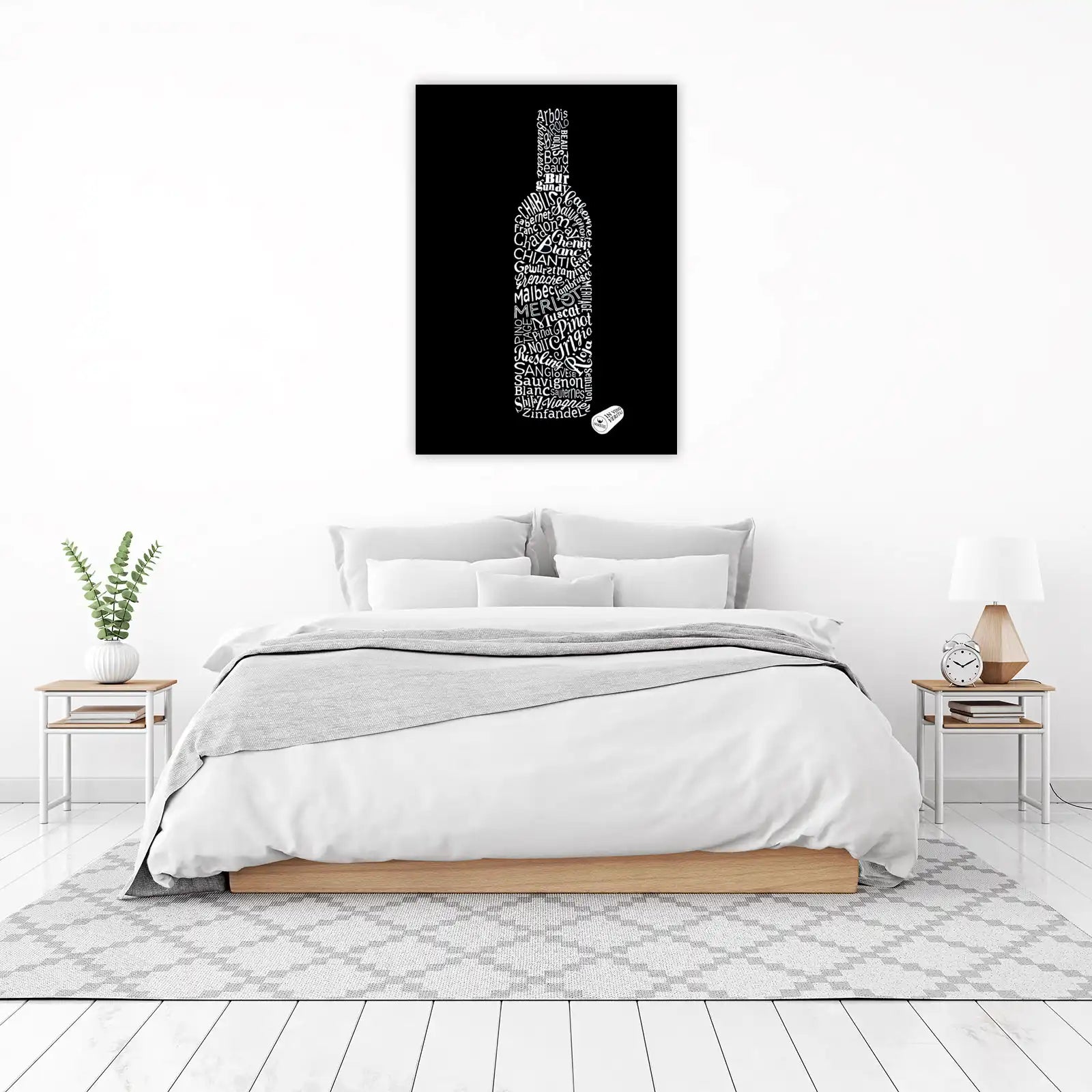 Elegant Wine Typography Bottle Wall Art