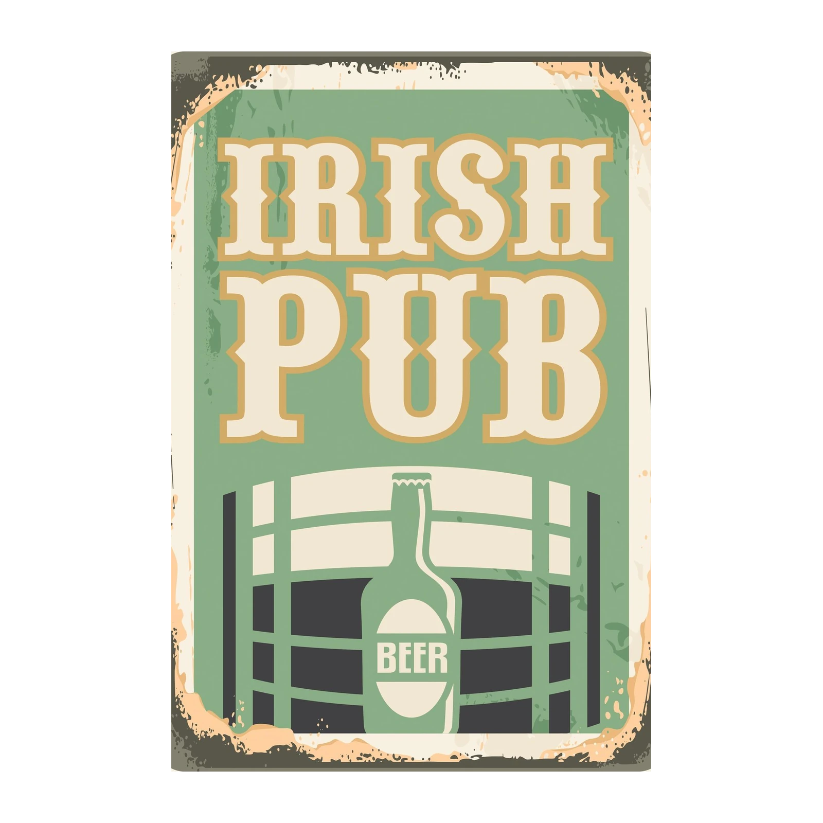 Retro Irish Pub Beer Bottle Wall Art