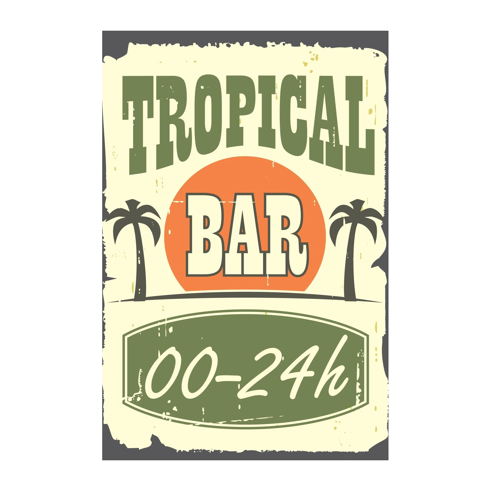 Vintage Tropical Bar Sign Wall Art