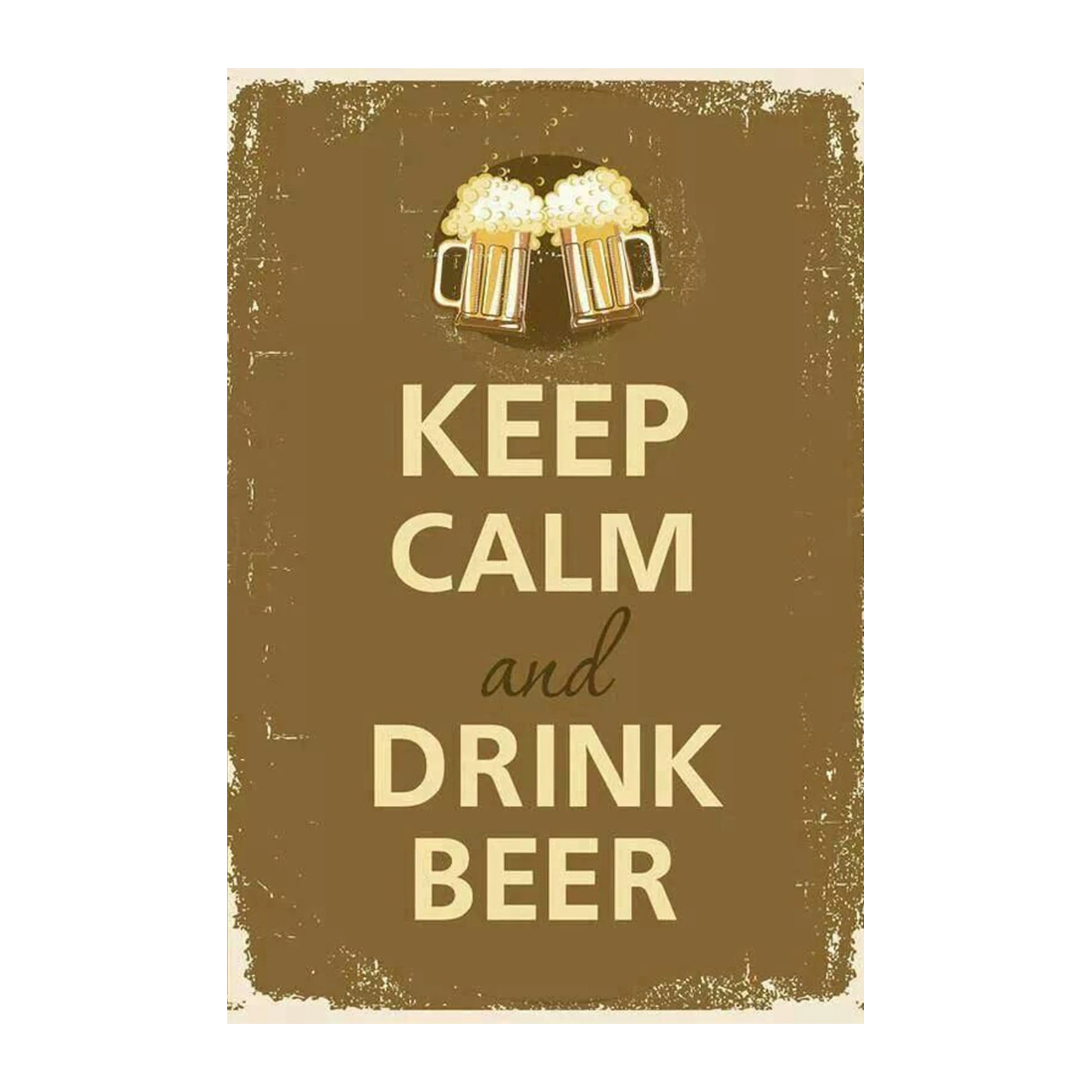 Keep Calm Drink Beer Retro Bar Wall Art