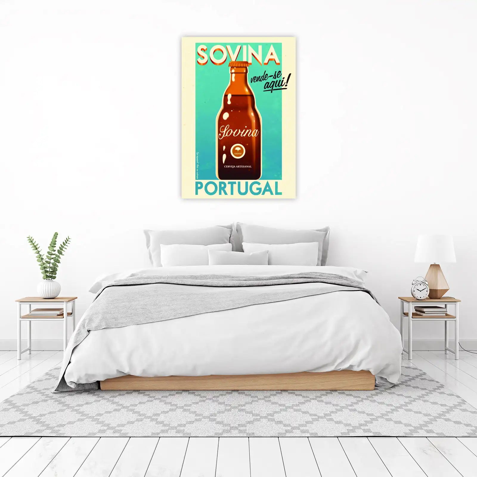 Vintage Sovina Amber Beer Portugal Wall Art