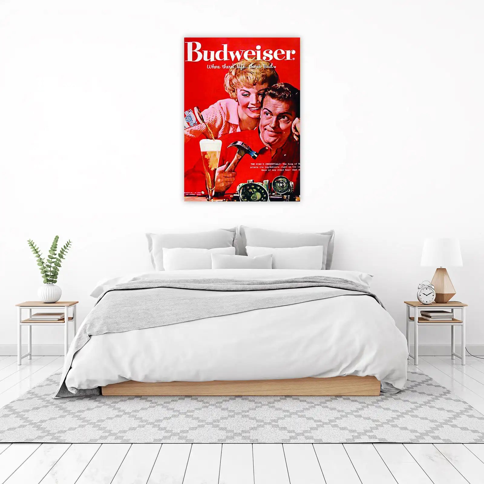 Retro Budweiser Ad 'King of Beers' Wall Art