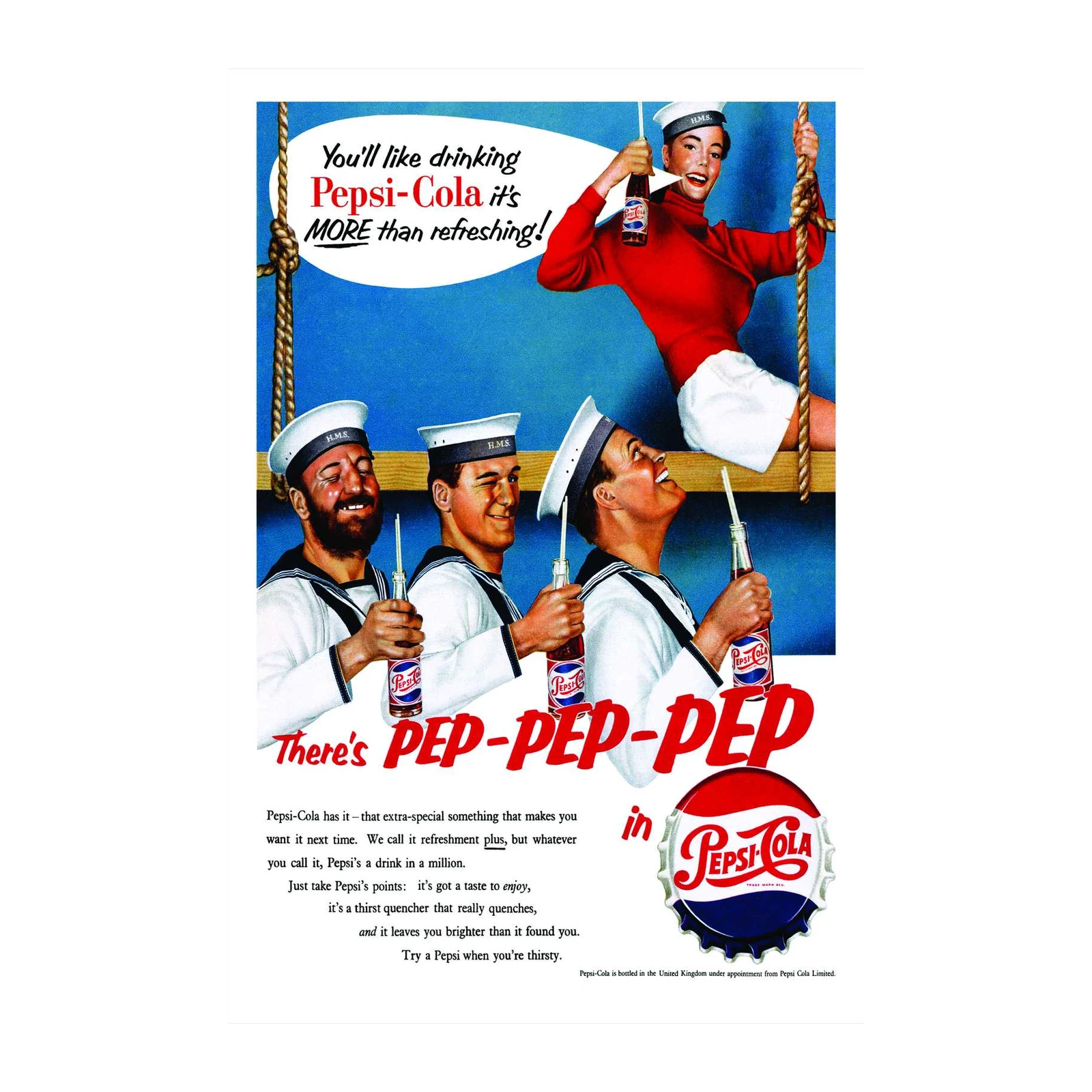 Retro Pepsi Sailors Refreshing Wall Art