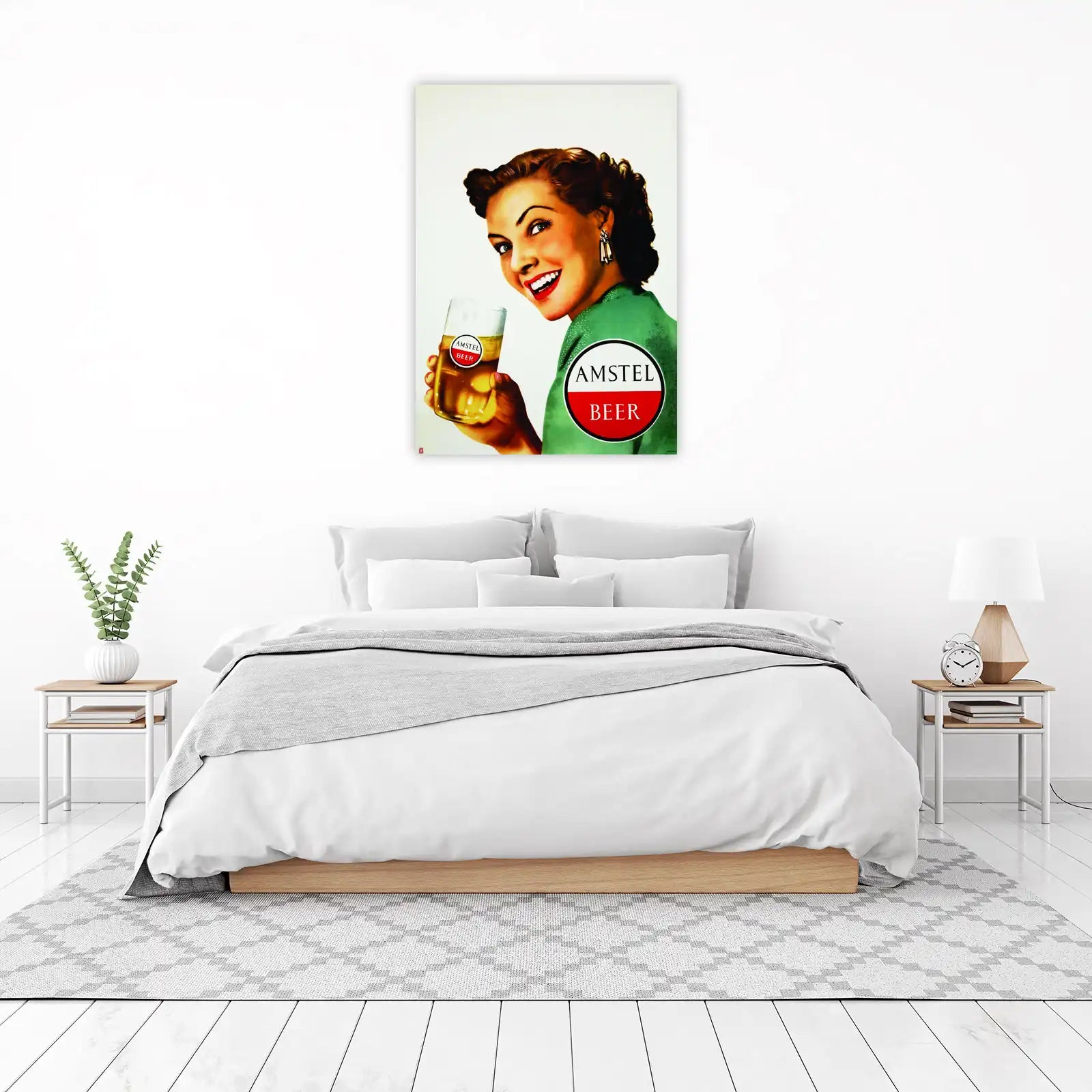 Retro Amstel Beer Ad - Vintage Woman Wall Art