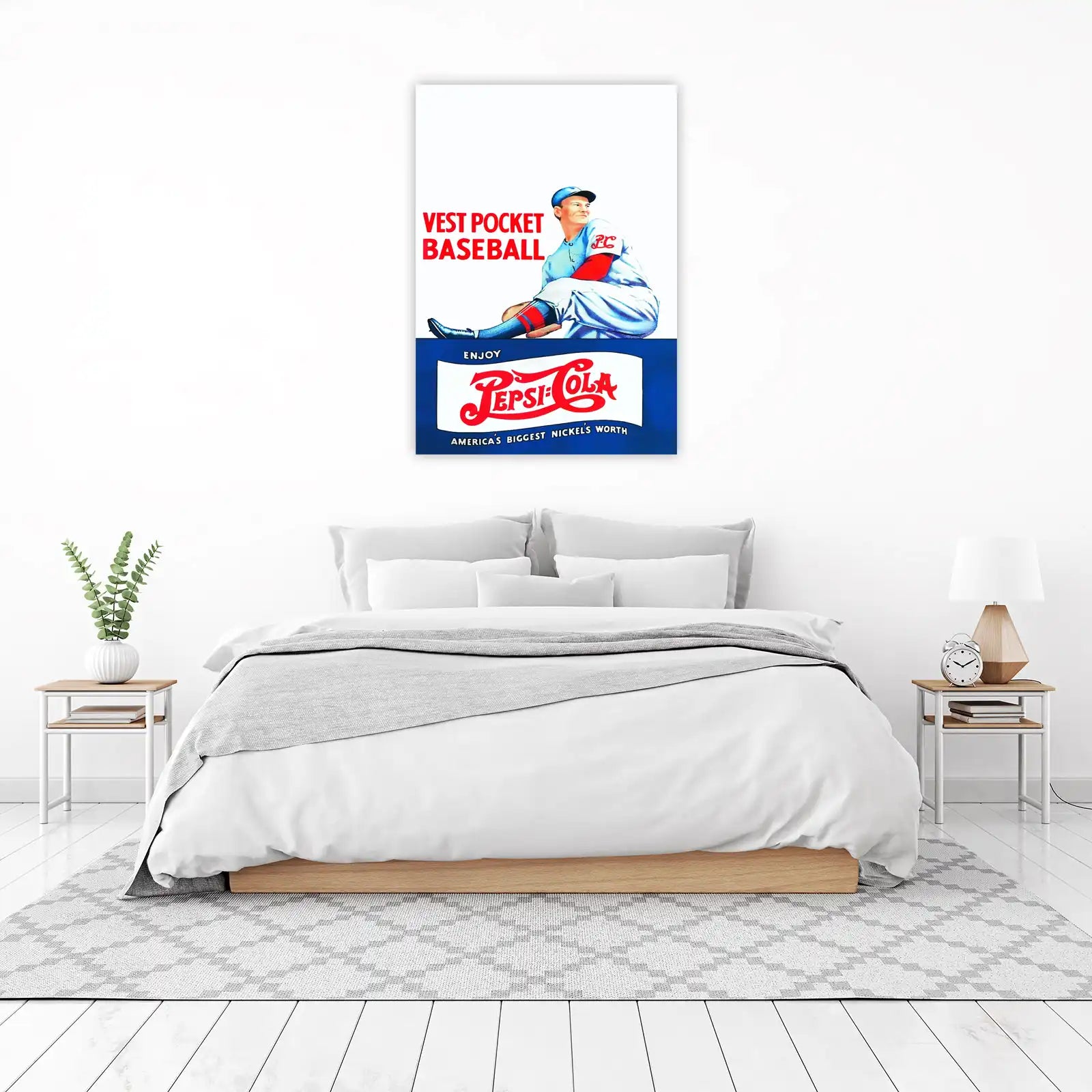 Vintage Baseball Player Pepsi-Cola Wall Art