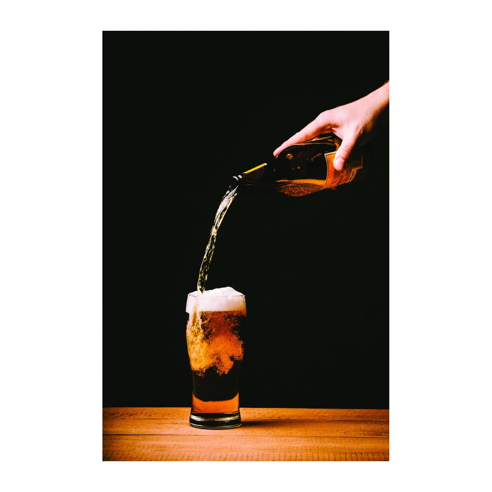 Amber Ale Pouring into Glass Wall Art