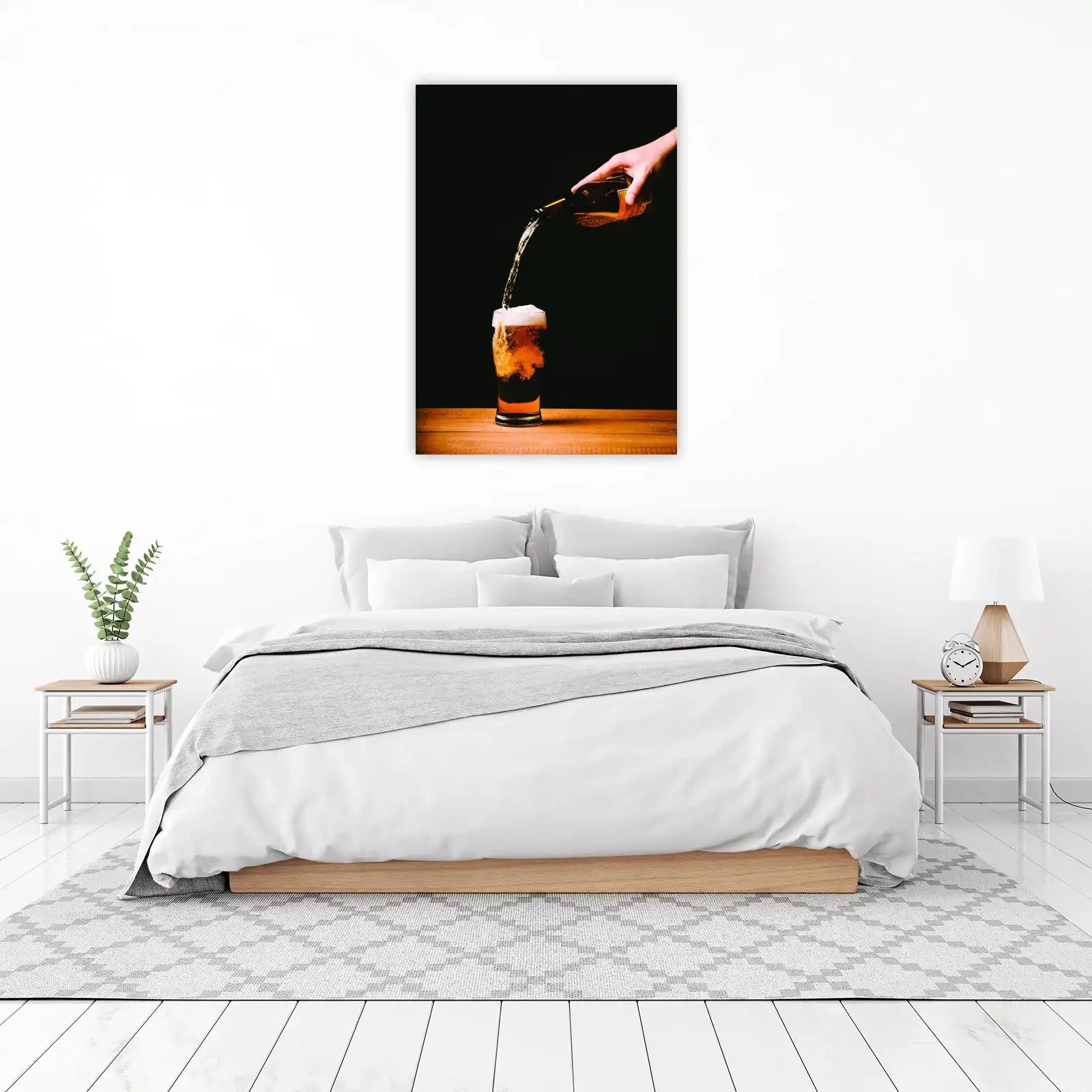Amber Ale Pouring into Glass Wall Art