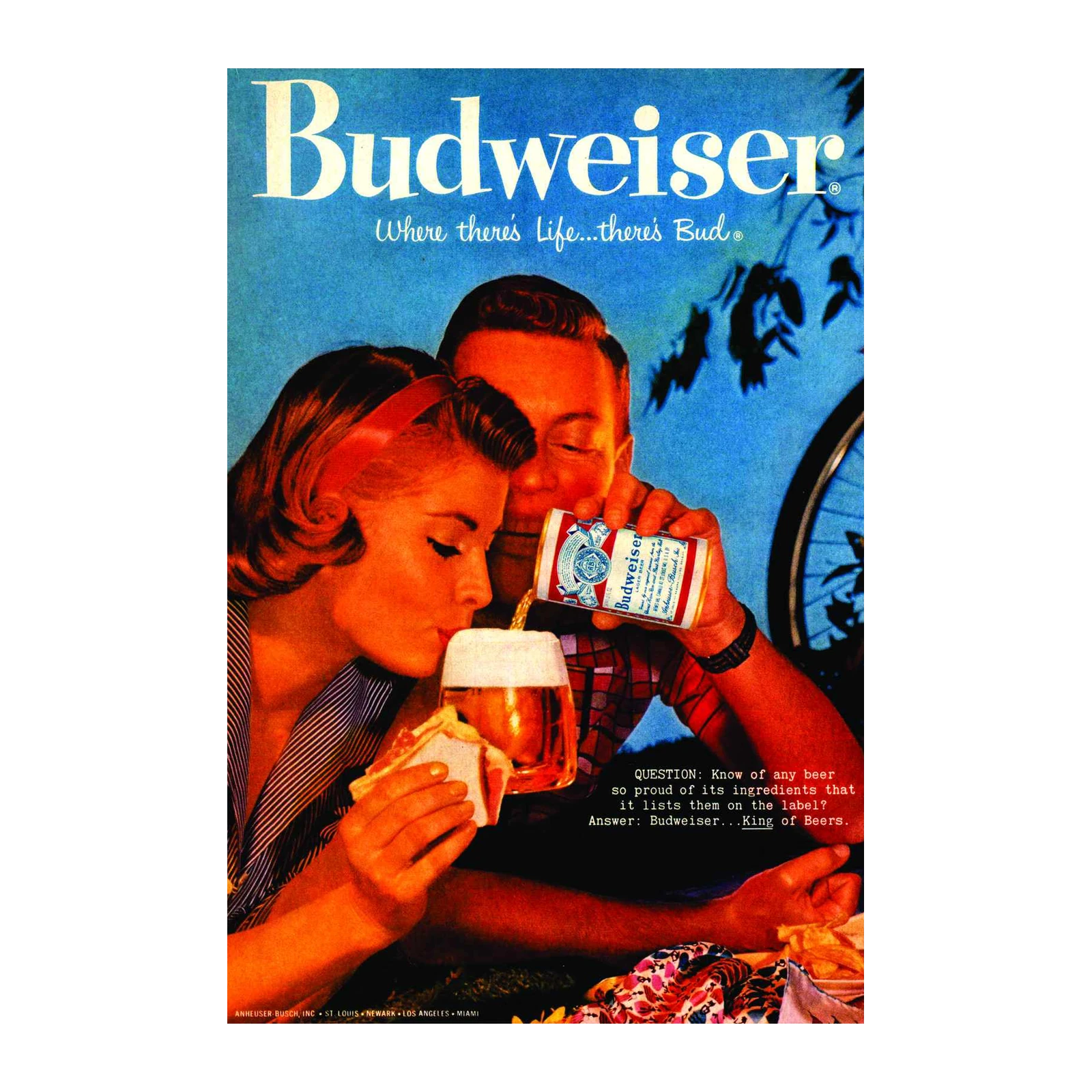 Retro Budweiser King of Beers Wall Art