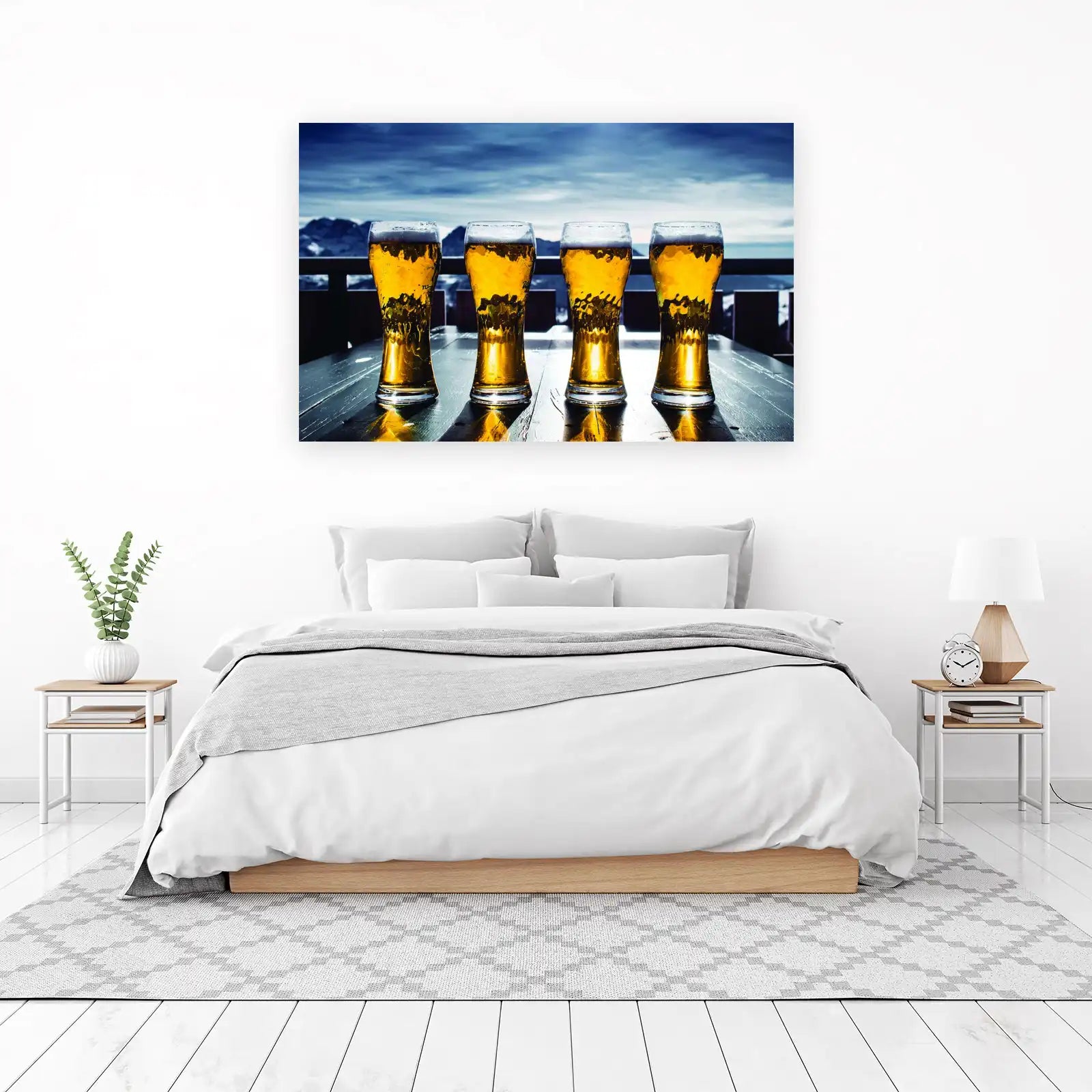 Four Frothy Beers Mountain View Wall Art