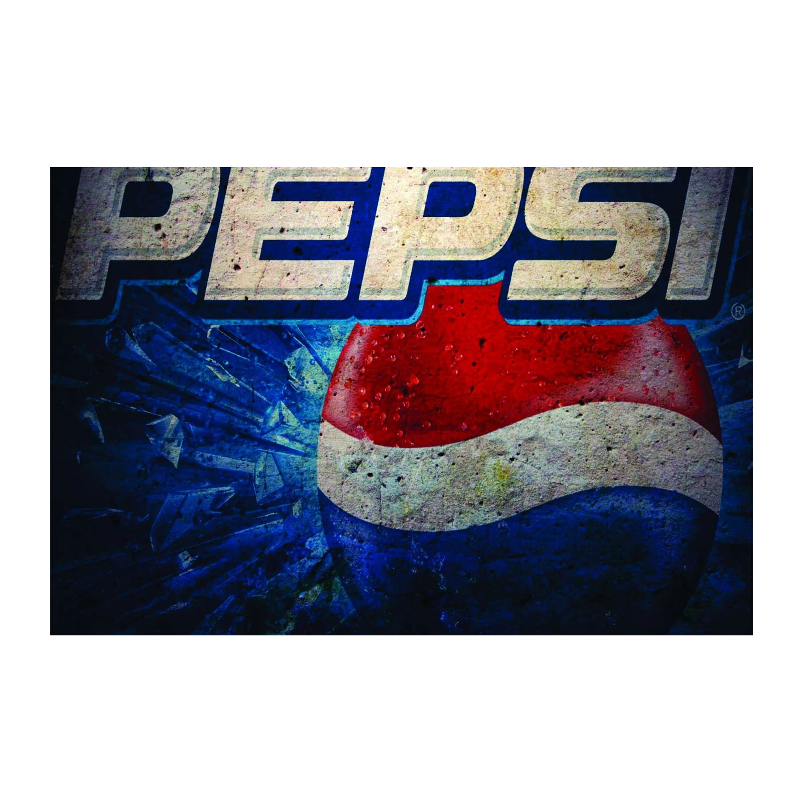 Retro Pepsi Cracked Effect Wall Art