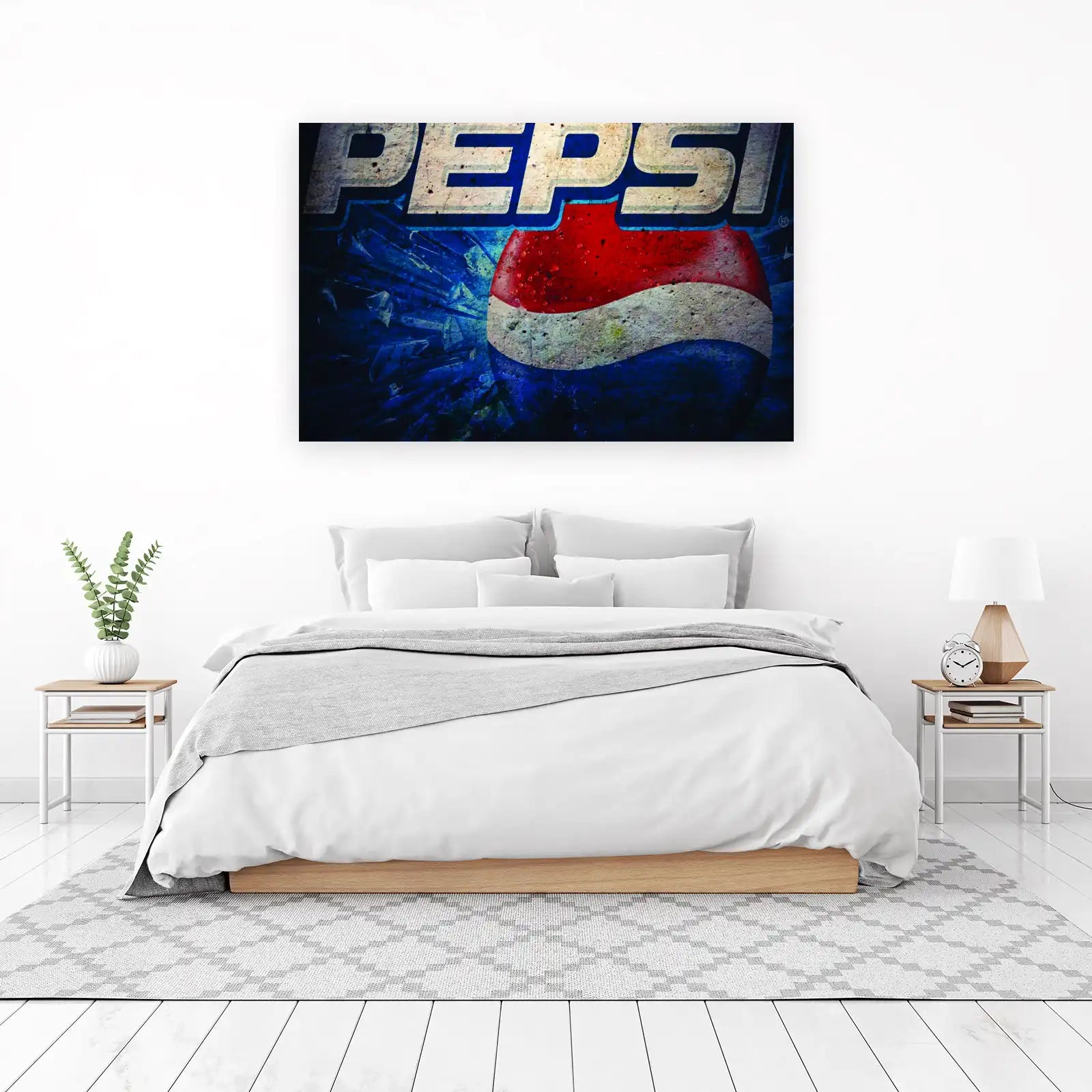 Retro Pepsi Cracked Effect Wall Art
