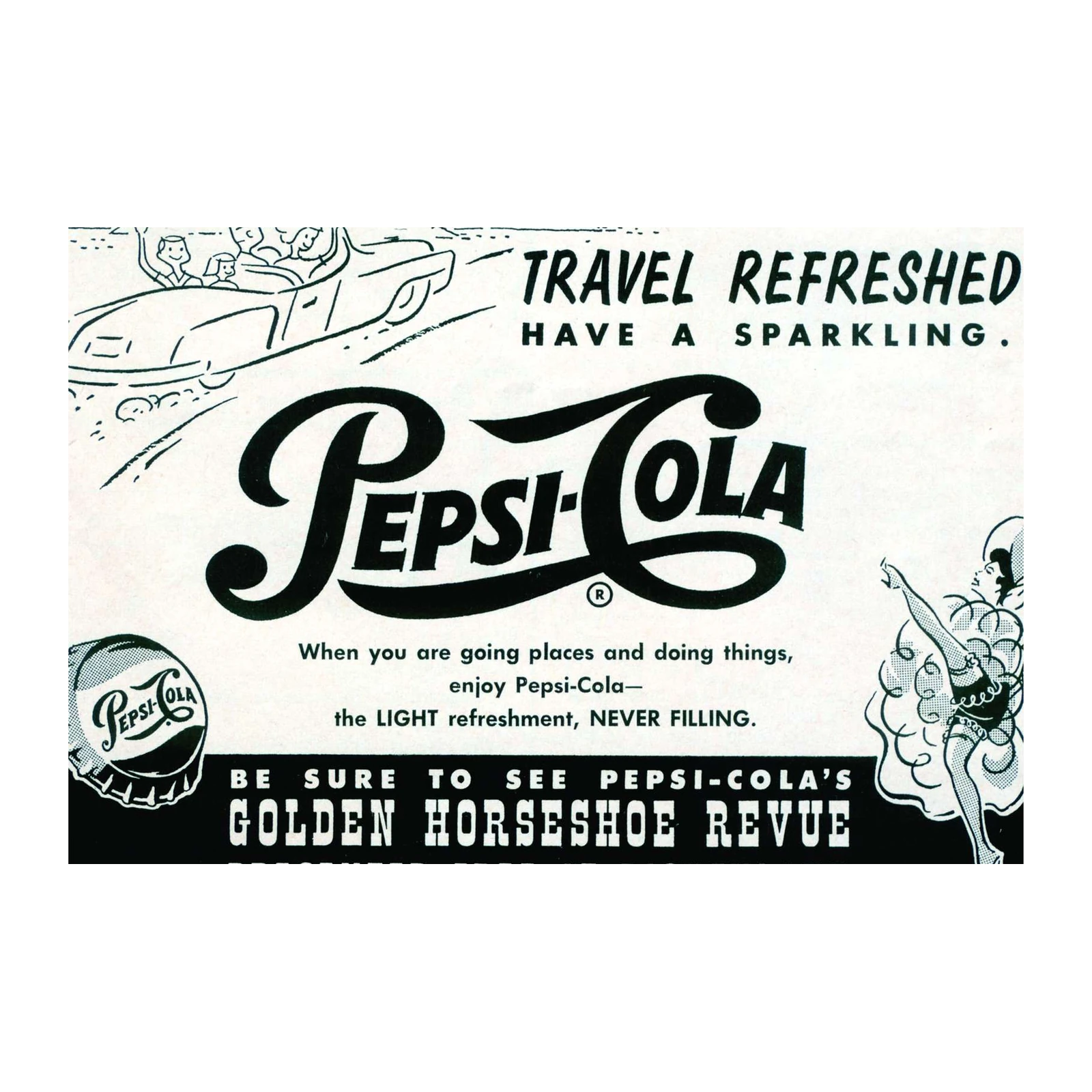 Vintage Pepsi-Cola Travel Ad Wall Art