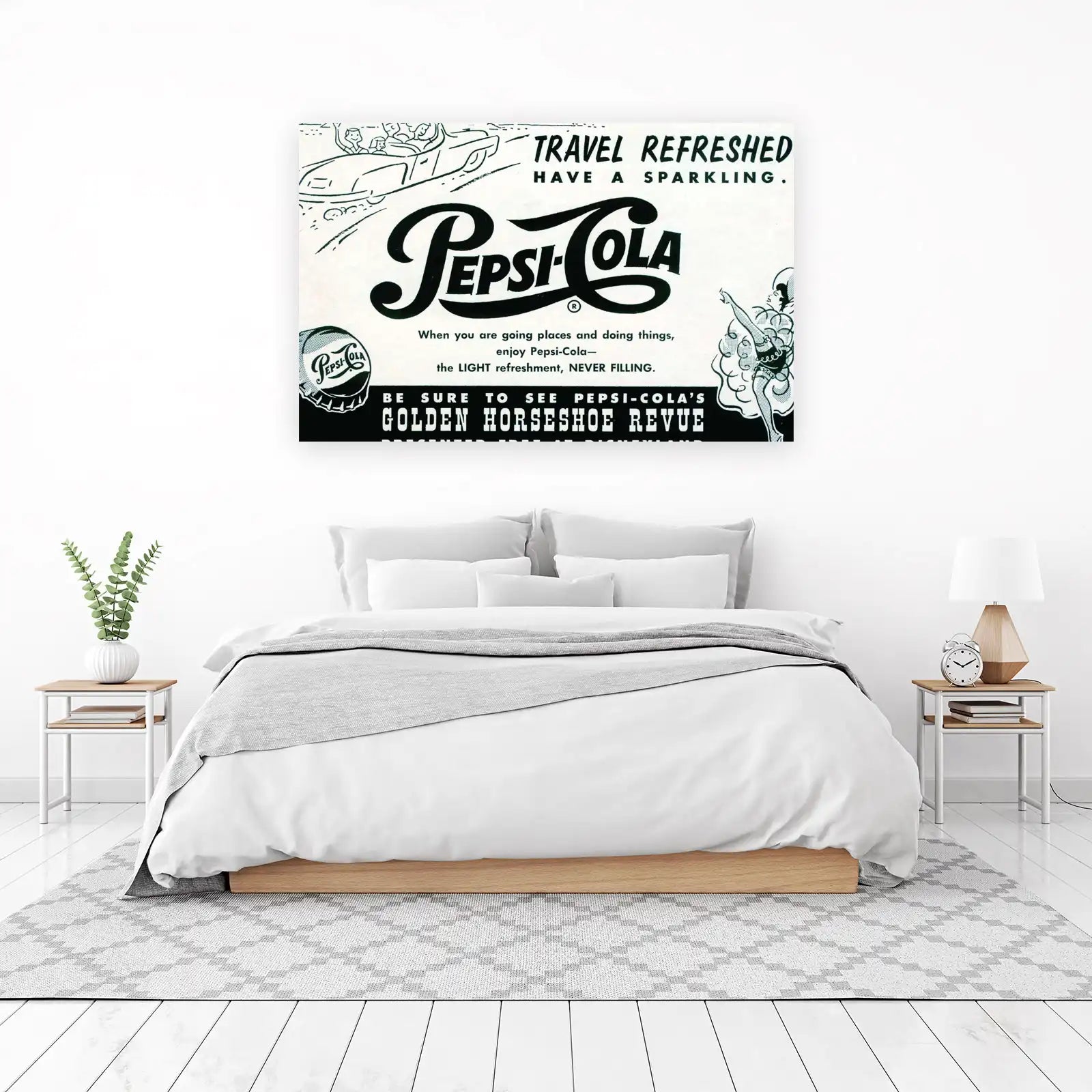 Vintage Pepsi-Cola Travel Ad Wall Art