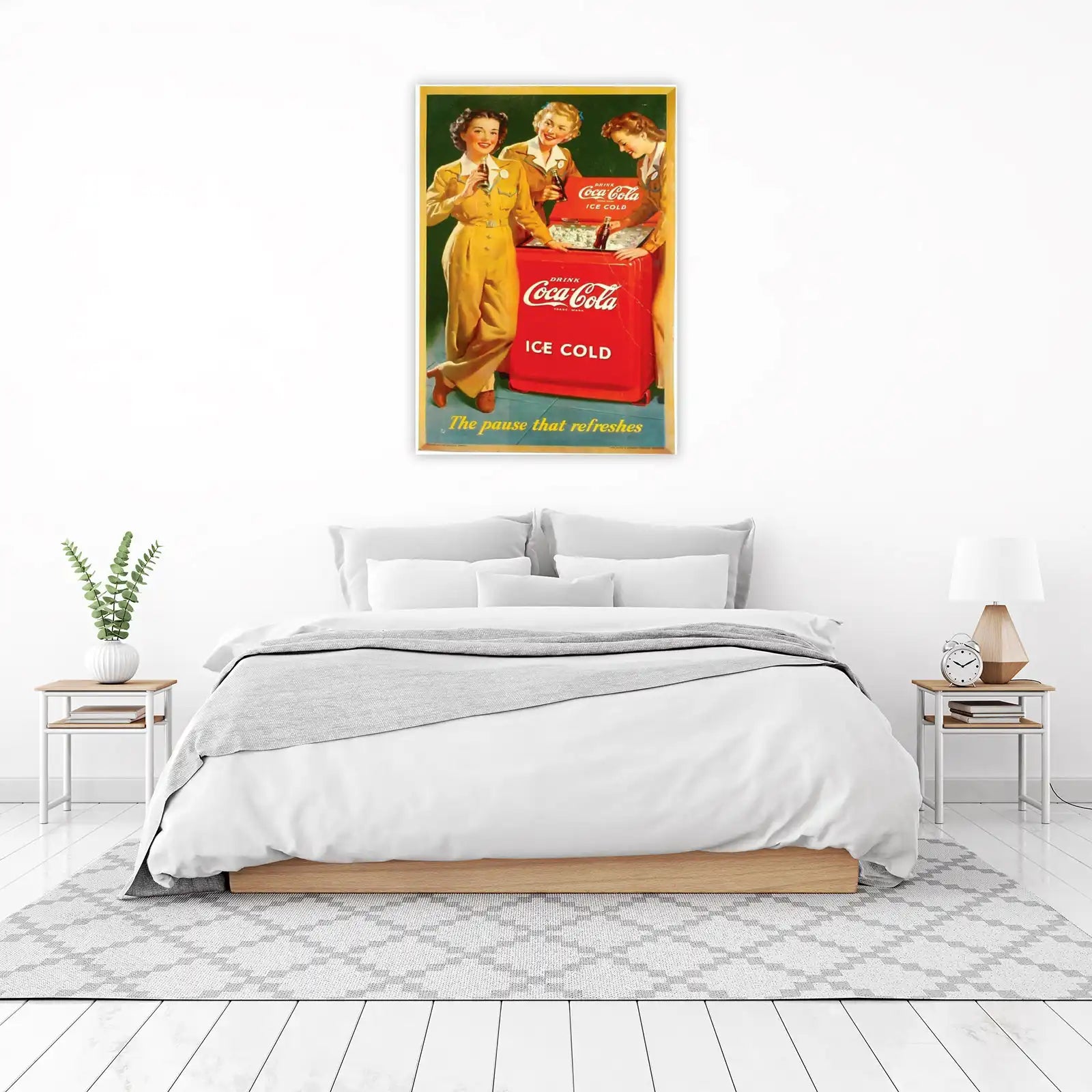 Vintage Coca-Cola Ad "Pause That Refreshes" Wall Art