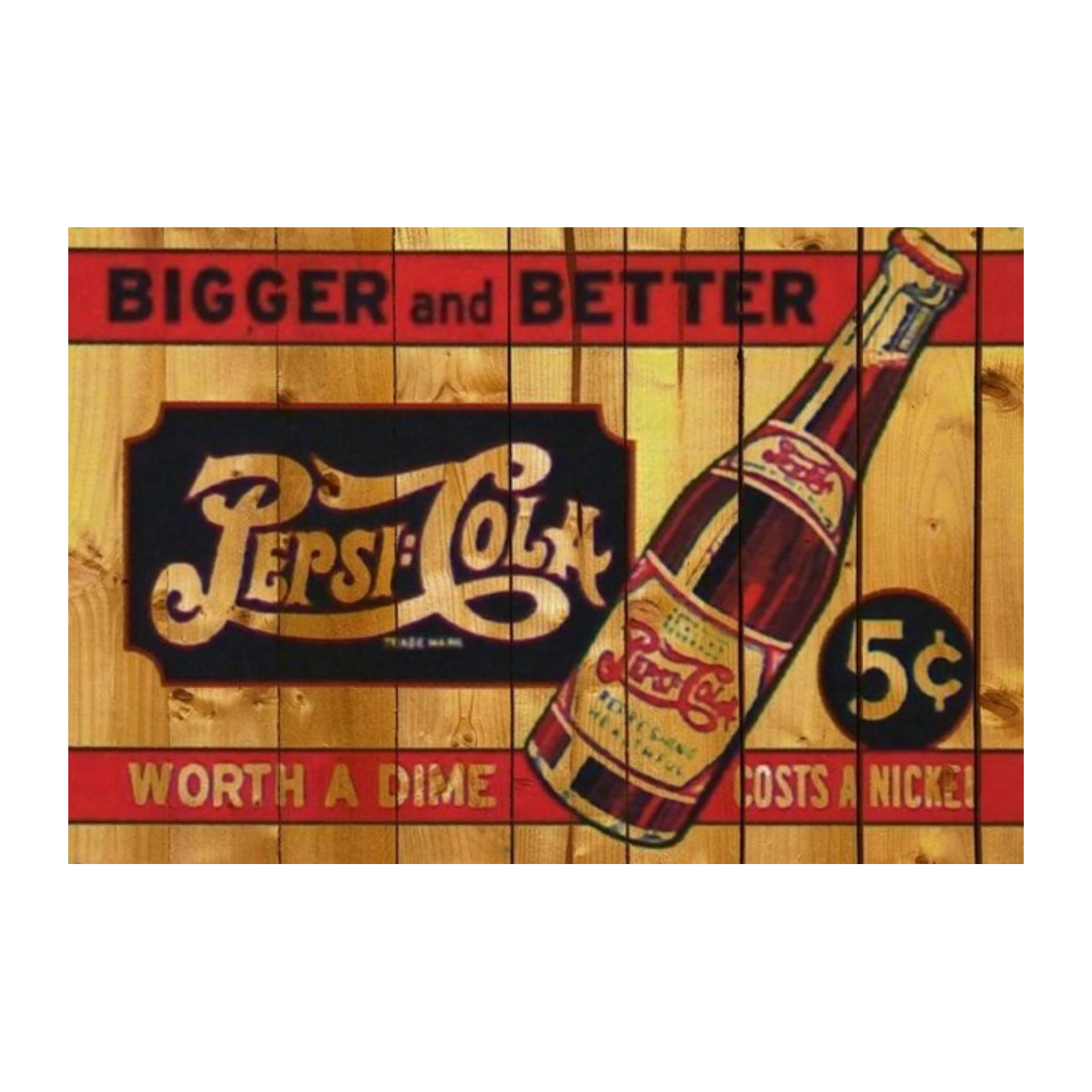 Vintage Pepsi Cola Ad Wood Wall Art