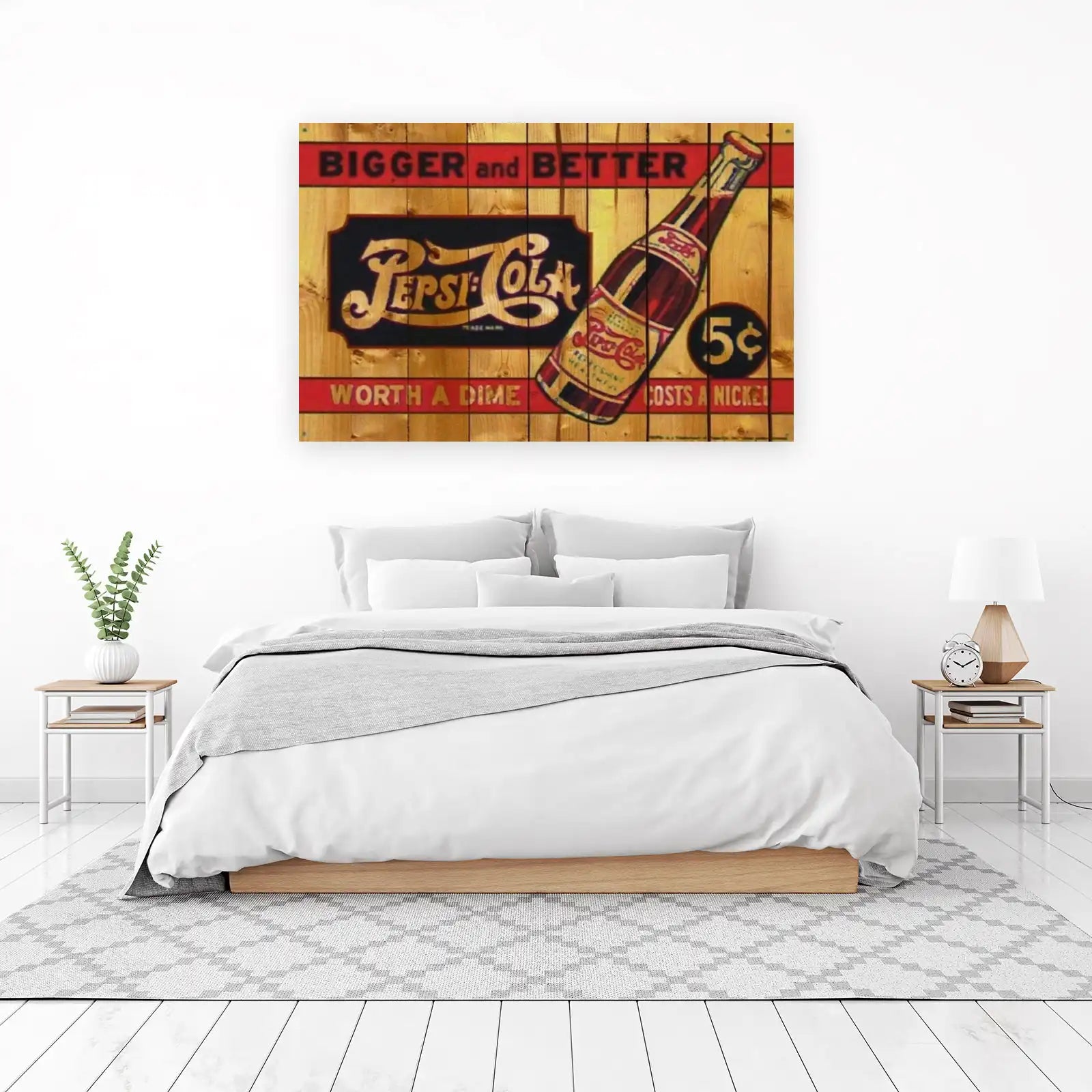 Vintage Pepsi Cola Ad Wood Wall Art