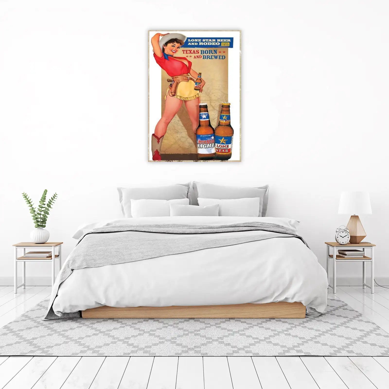 Vintage Texas Pin-Up Lone Star Beer Wall Art