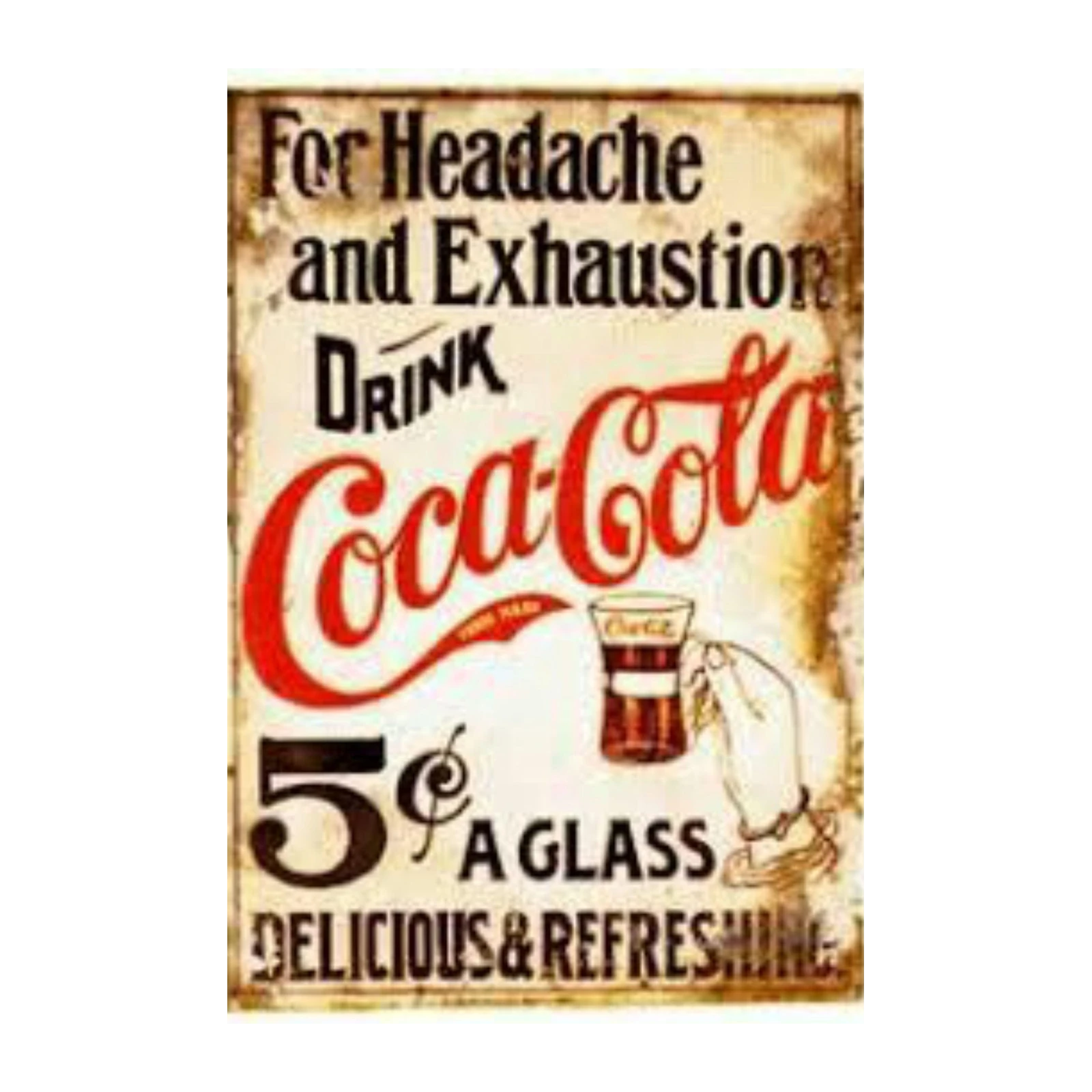 Vintage Coca-Cola 5 Cents Wall Art
