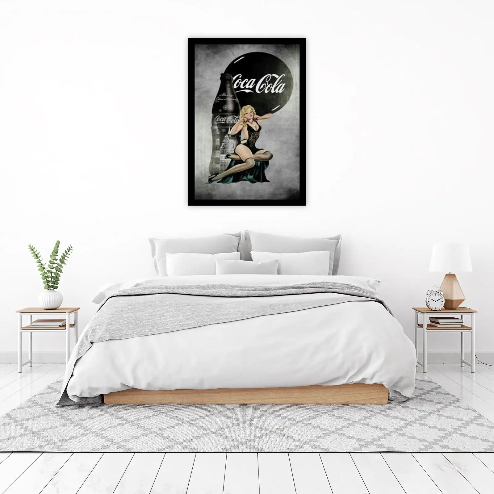 Vintage Pin-Up Coca Cola Christmas Wall Art