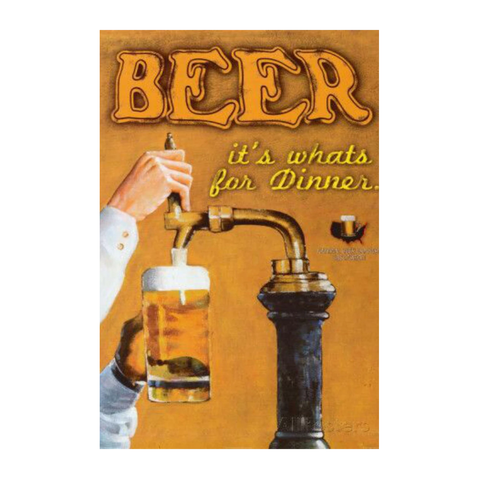 Vintage Beer Pour Wall Art