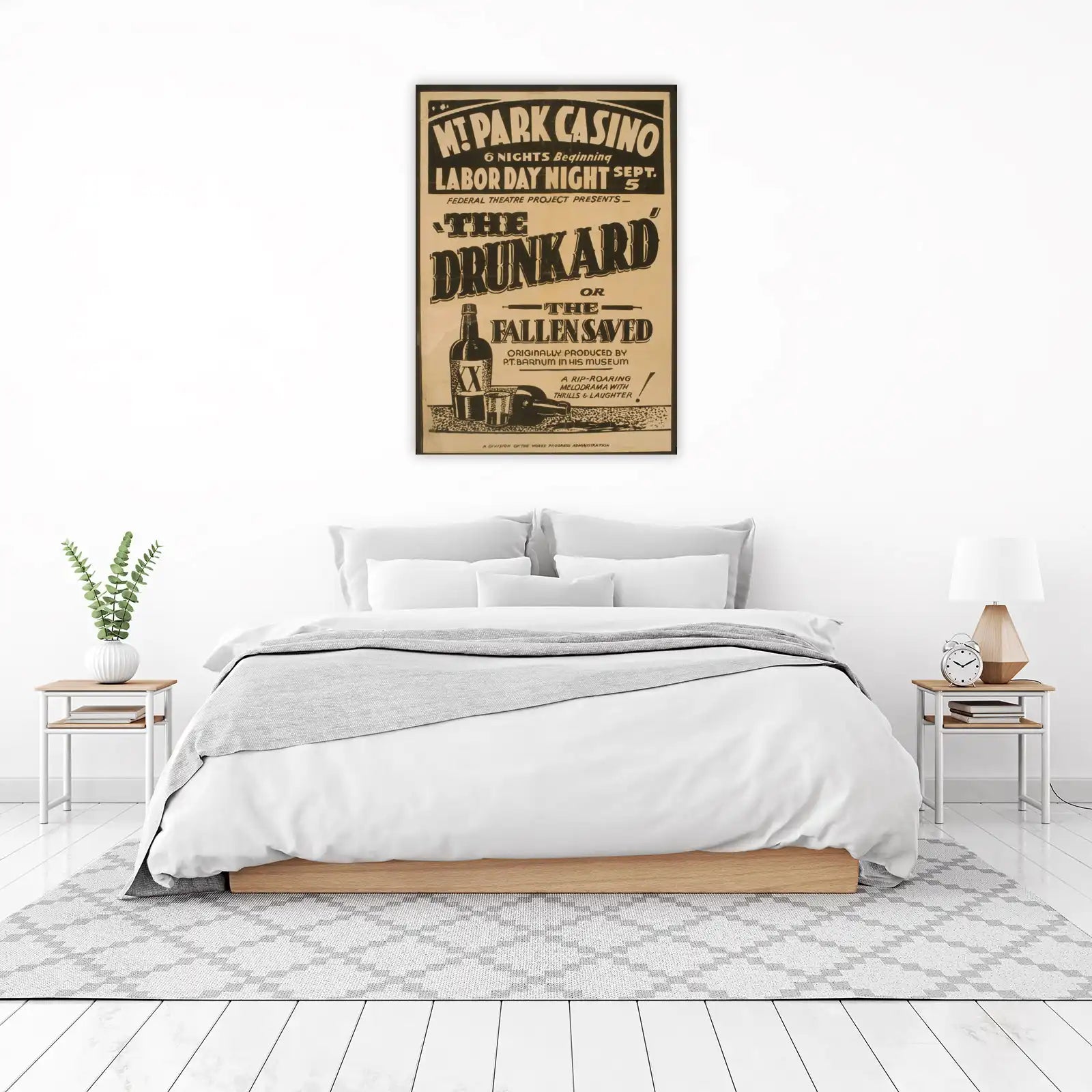 Vintage "The Drunkard" Theater Poster Wall Art