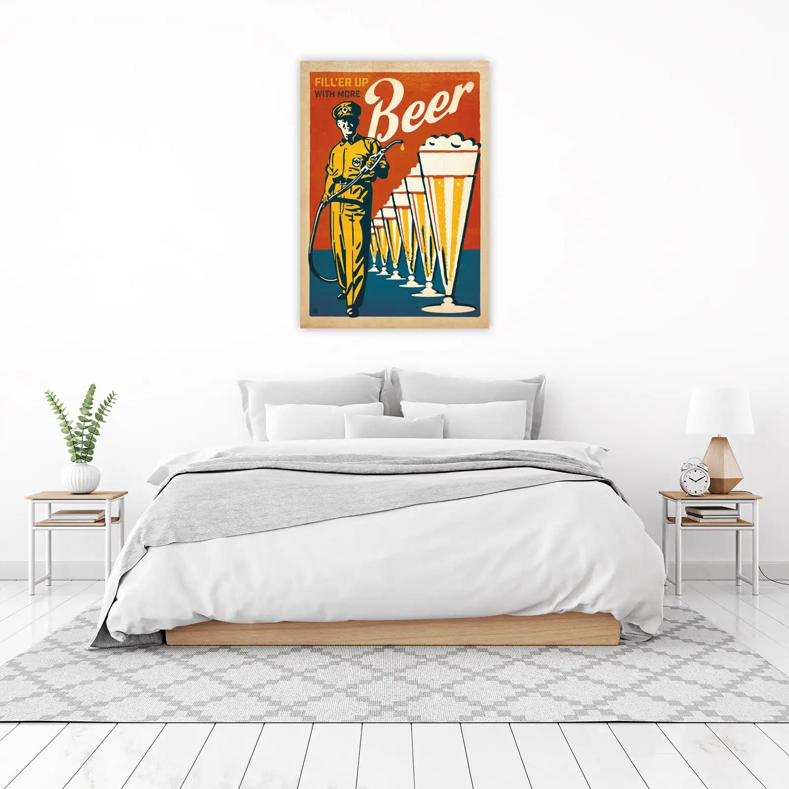 Fill Up with Beer Vintage Poster Wall Art
