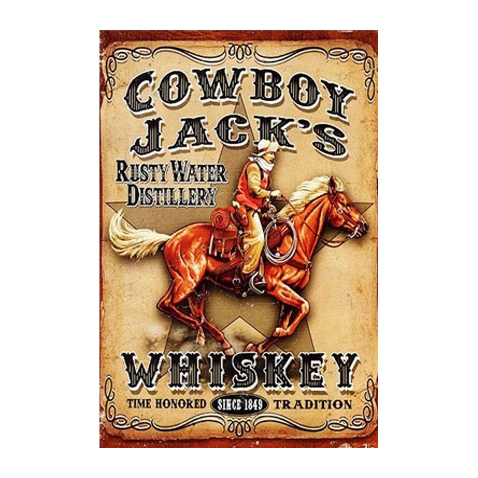 Cowboy Jack's Whiskey Vintage Wall Art