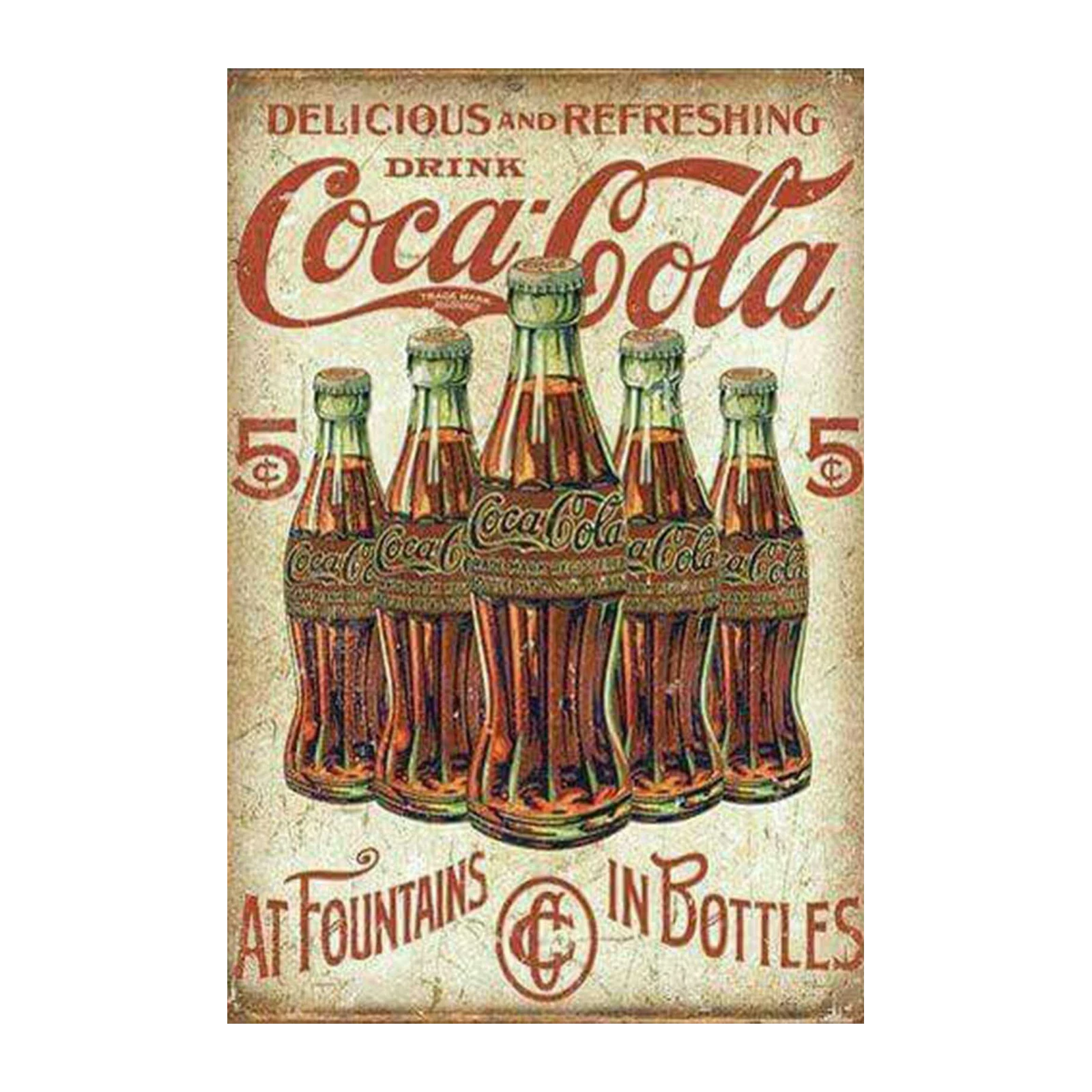 Vintage Coca-Cola Bottles Wall Art