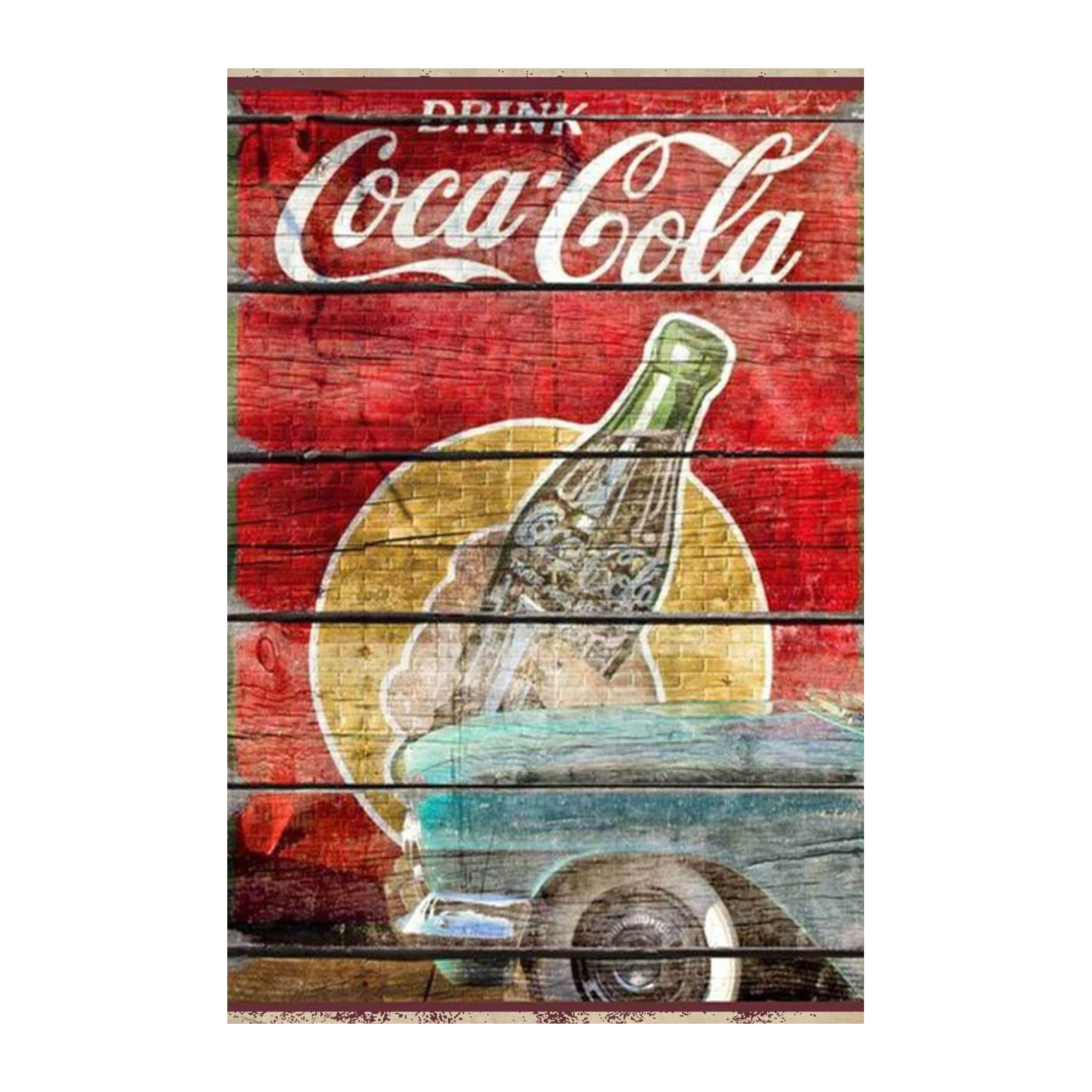 Vintage Coca-Cola Car Retro Wood Wall Art