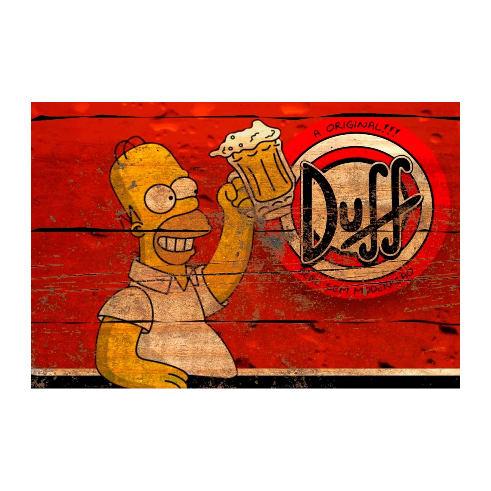 Homer Simpson Duff Beer Vintage Style Wall Art