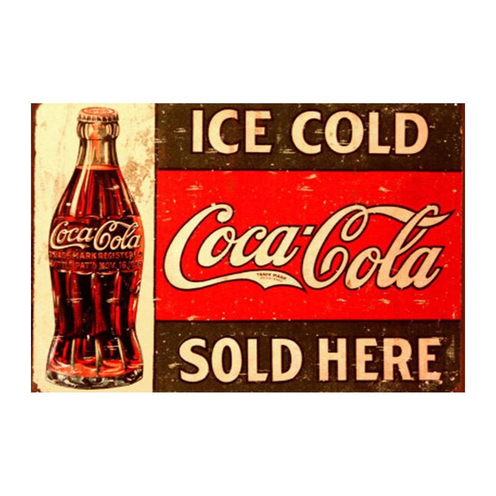 Vintage Ice Cold Coca-Cola Bottle Wall Art