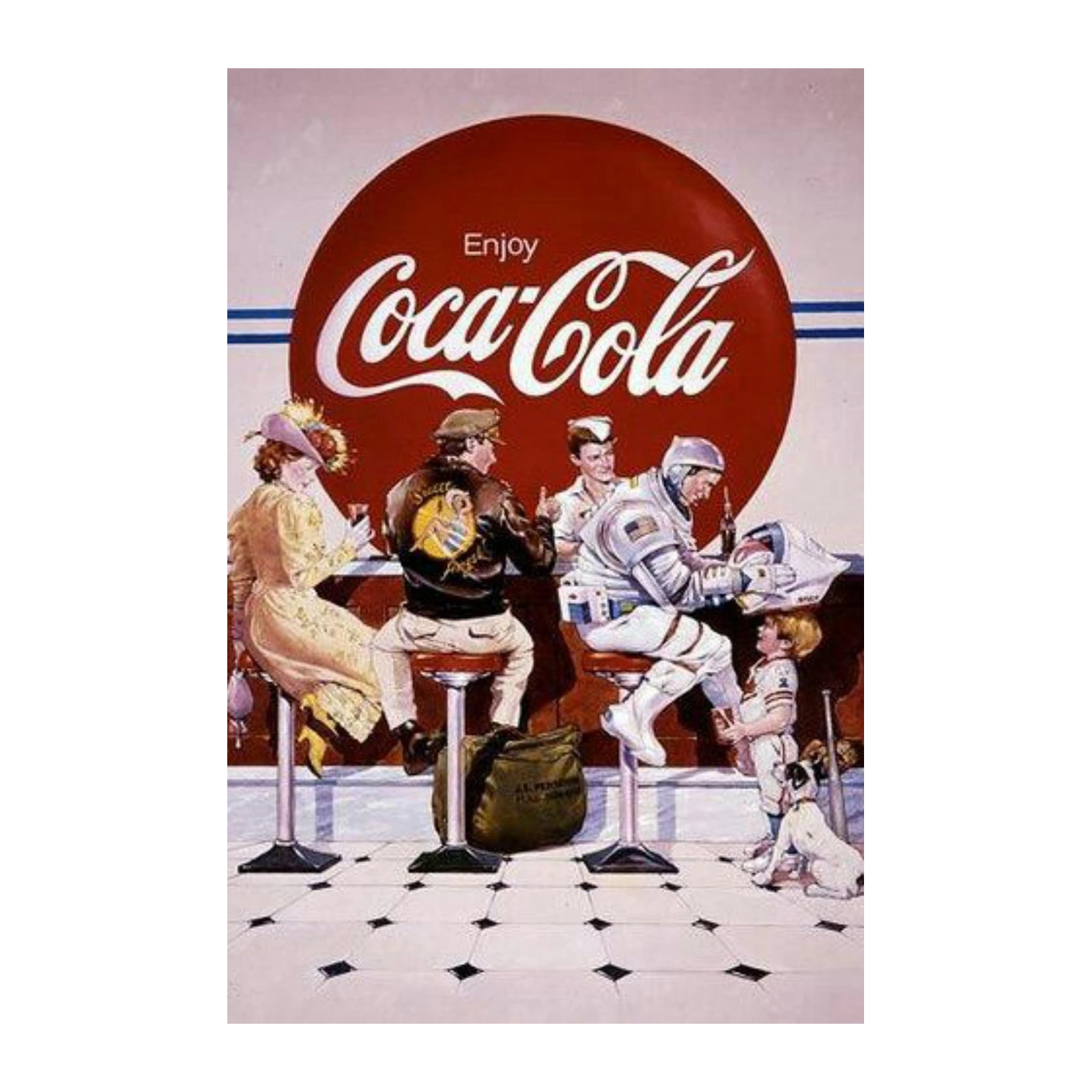 Vintage Space Age Coca-Cola Scene Wall Art