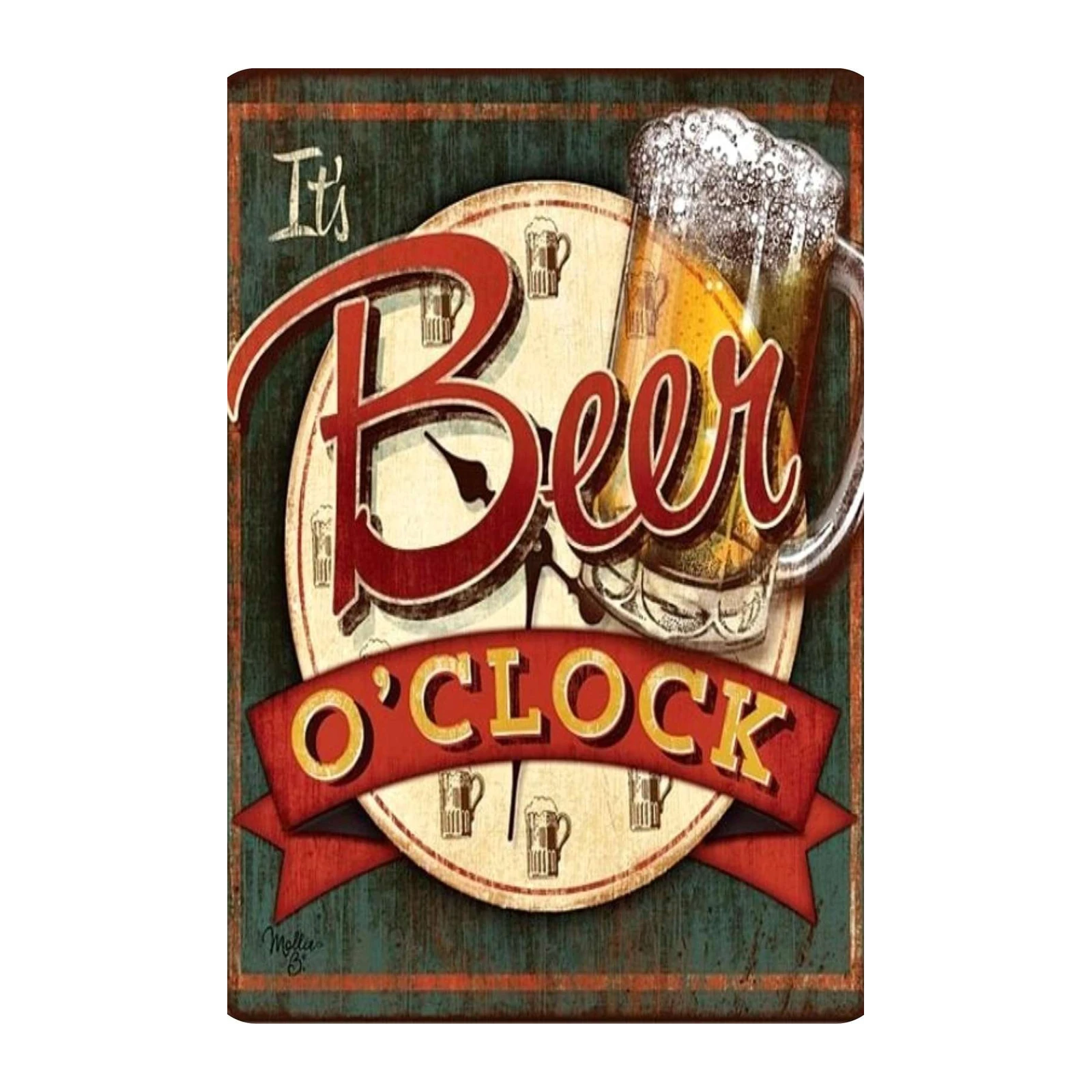 Vintage Beer O'Clock Wall Art Wall Art
